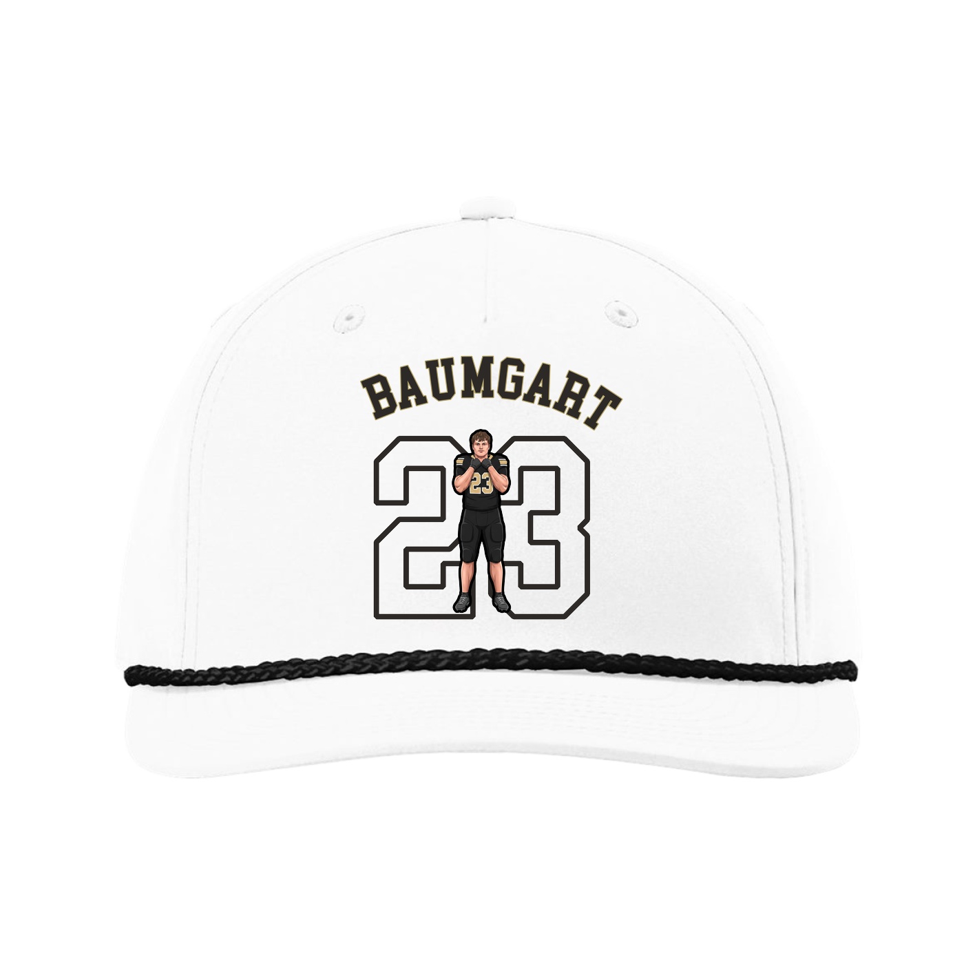 Five-Panel Classic Rope Cap — Shirsey Arch in White