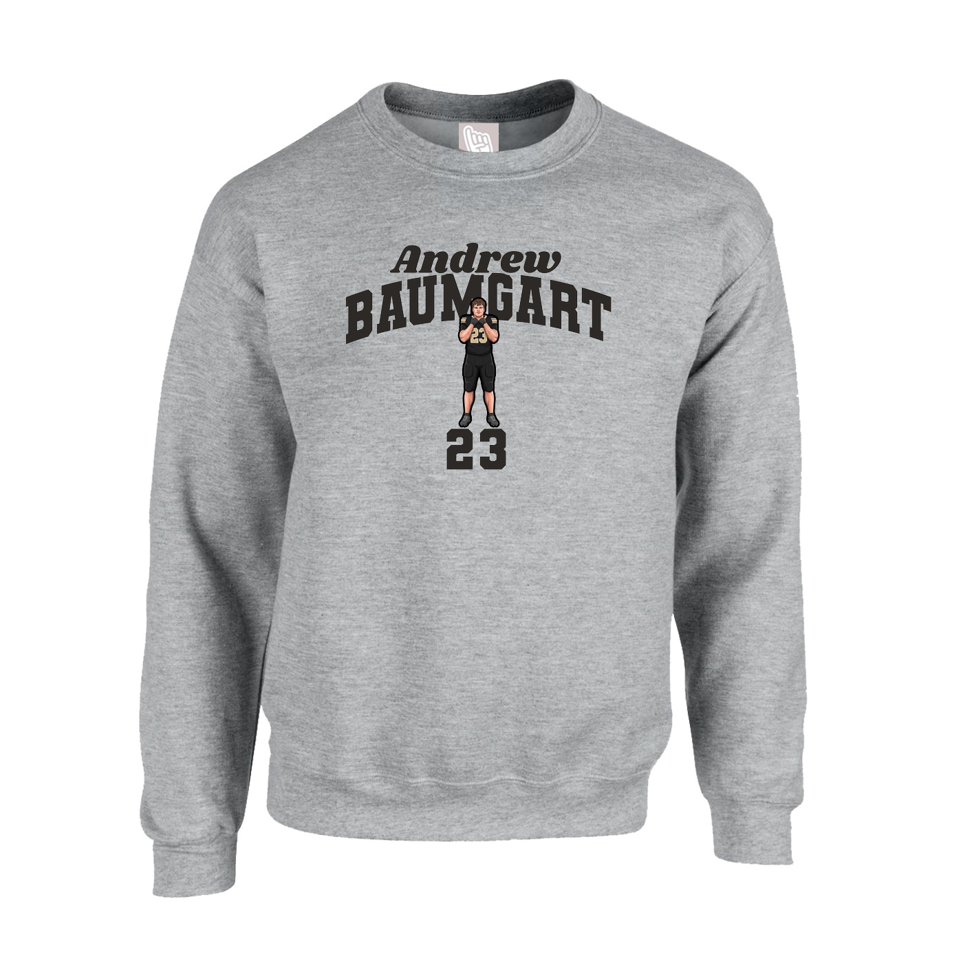 Fleece Crew — Signature Arch in Grey
