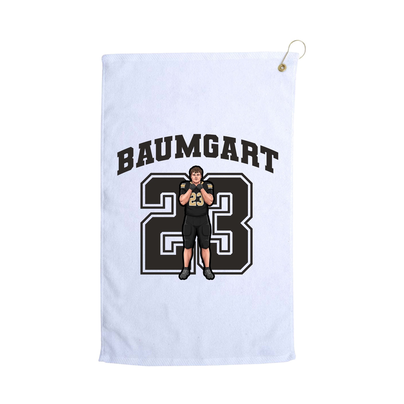 Golf Towel — Number in White
