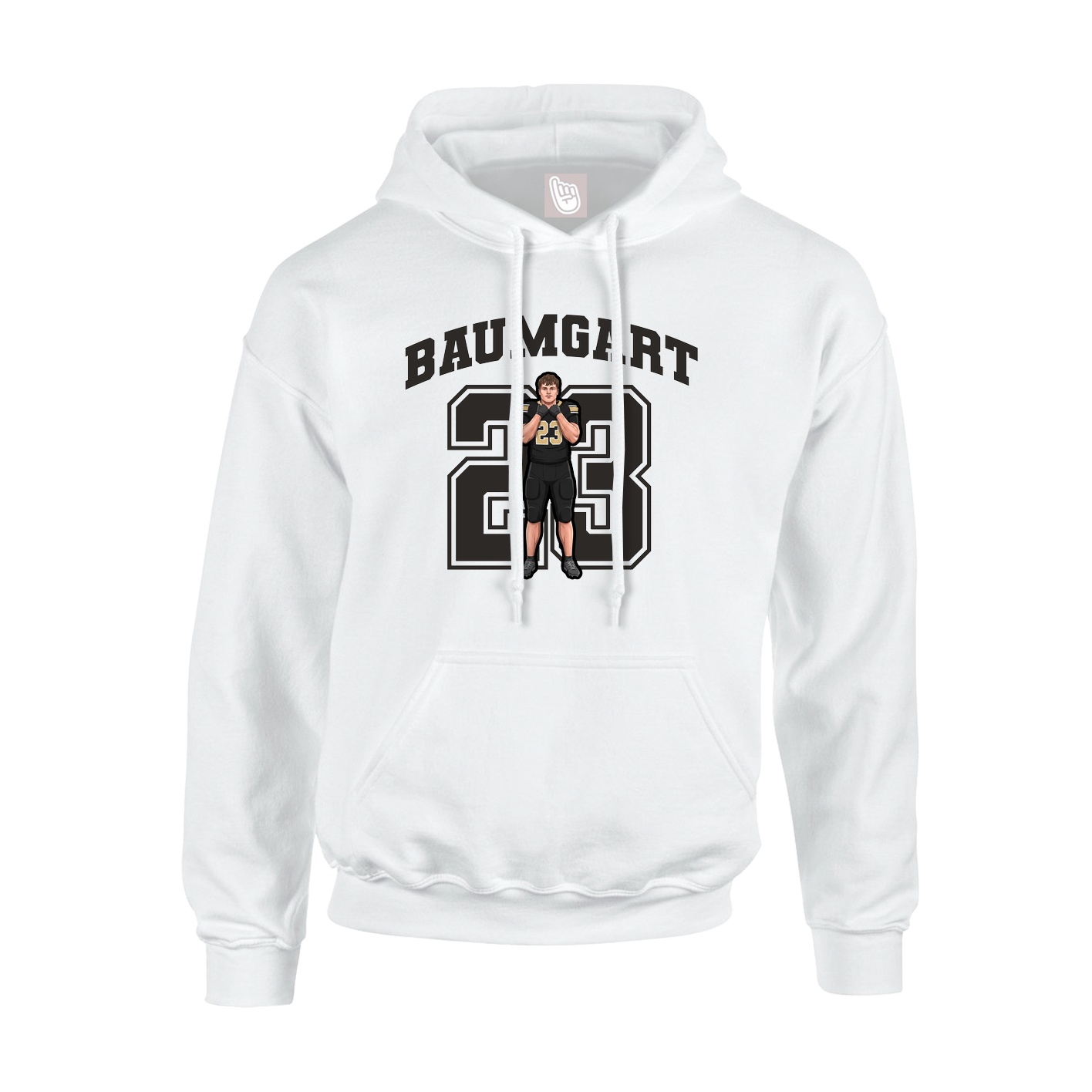 Hoodie — Number in White