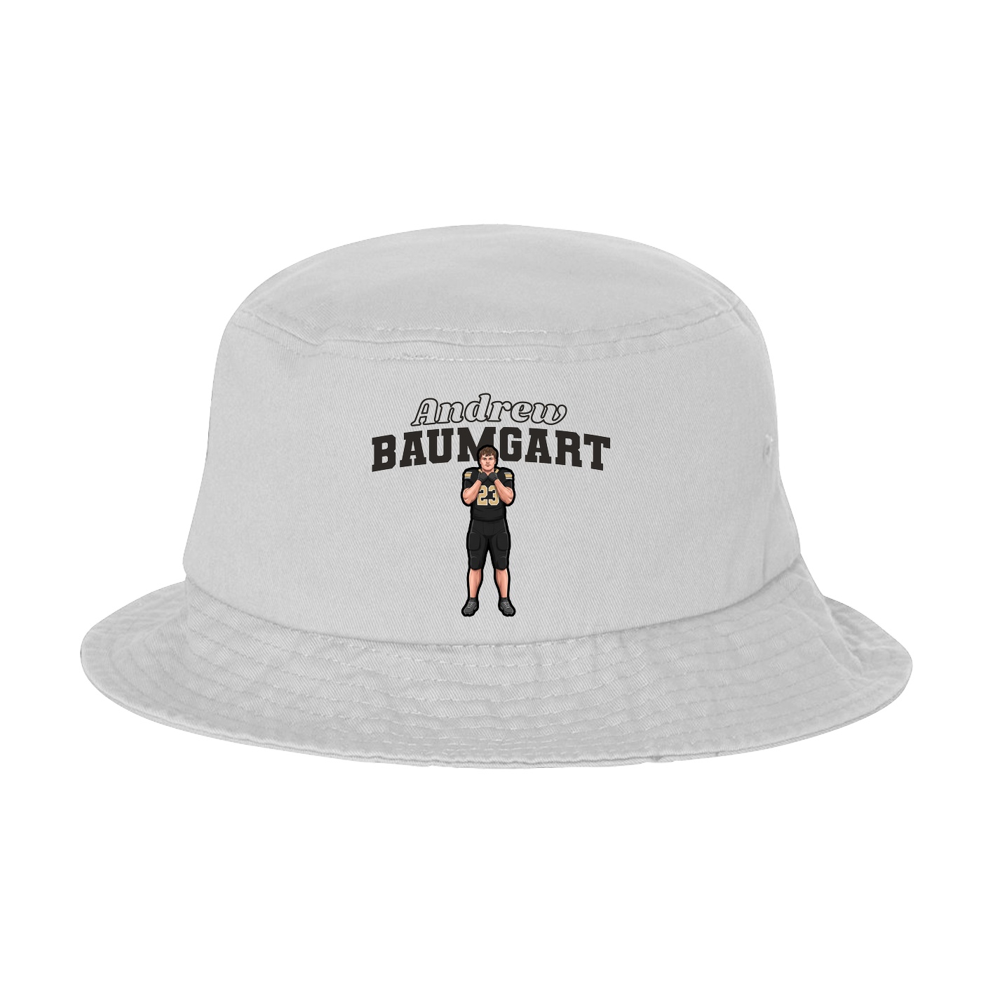 Bucket Cap — Name Arch in White