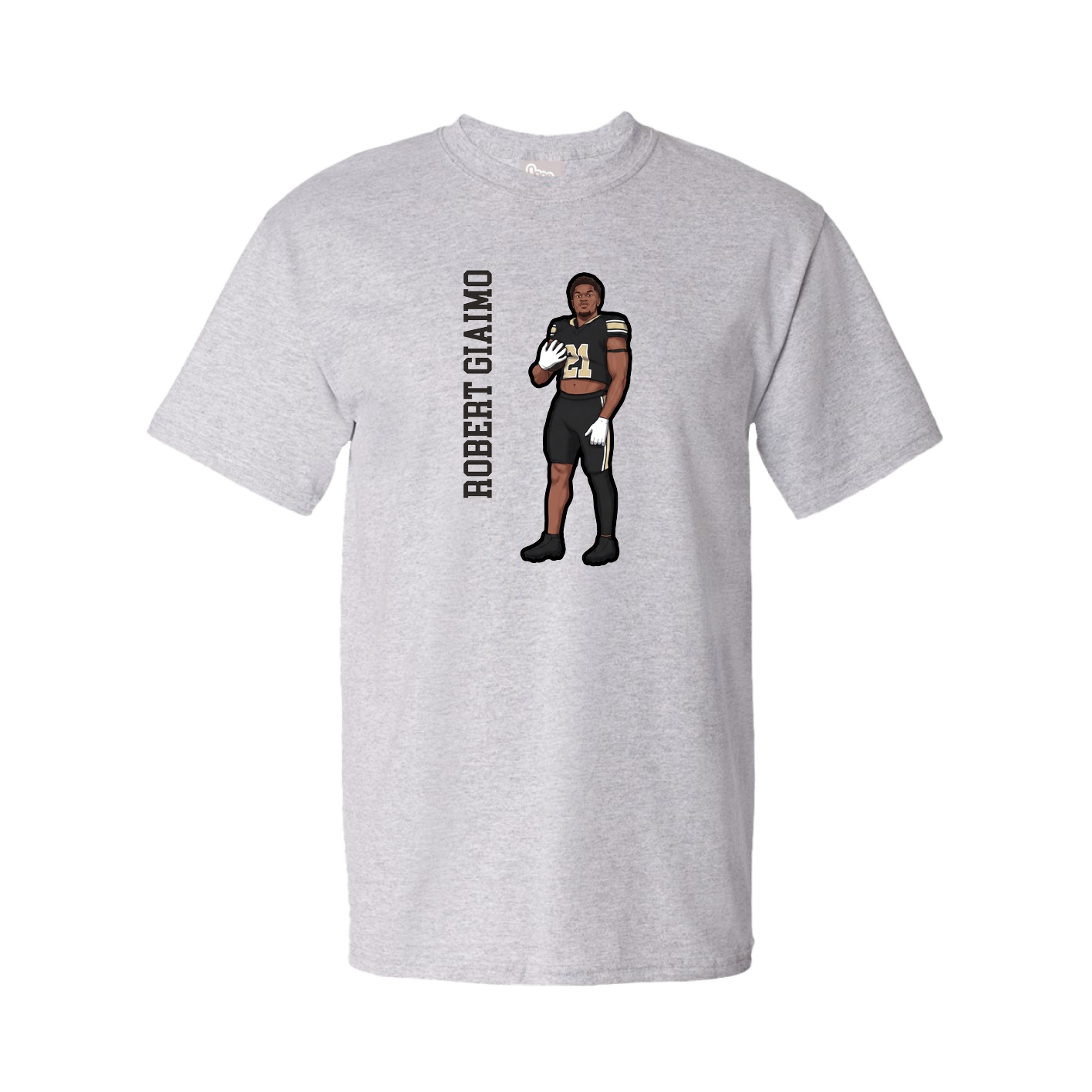 Tee — Name Vertical in Grey