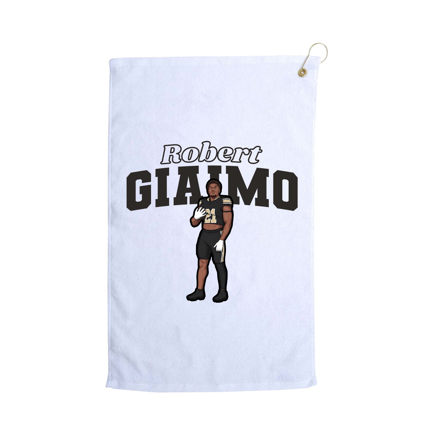 Golf Towel — Name Arch in White
