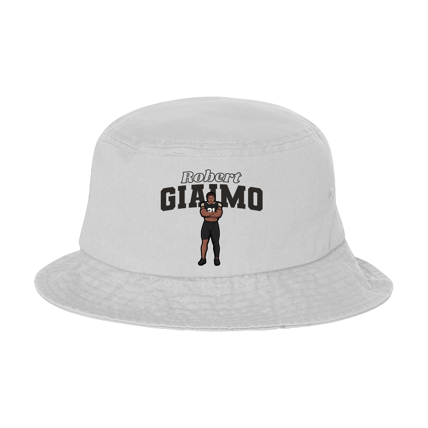 Bucket Cap — Name Arch in White