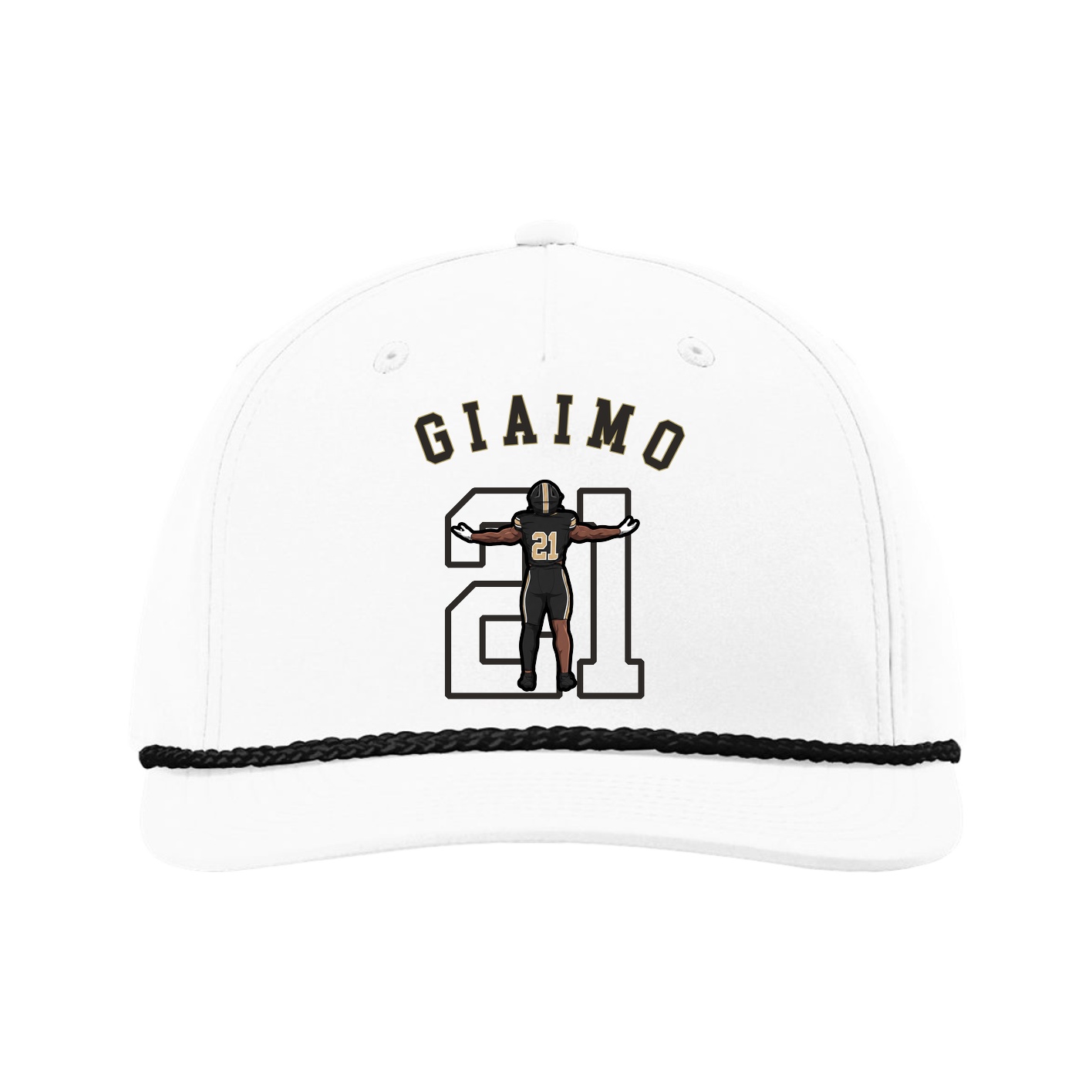 Five-Panel Classic Rope Cap — Shirsey Arch in White