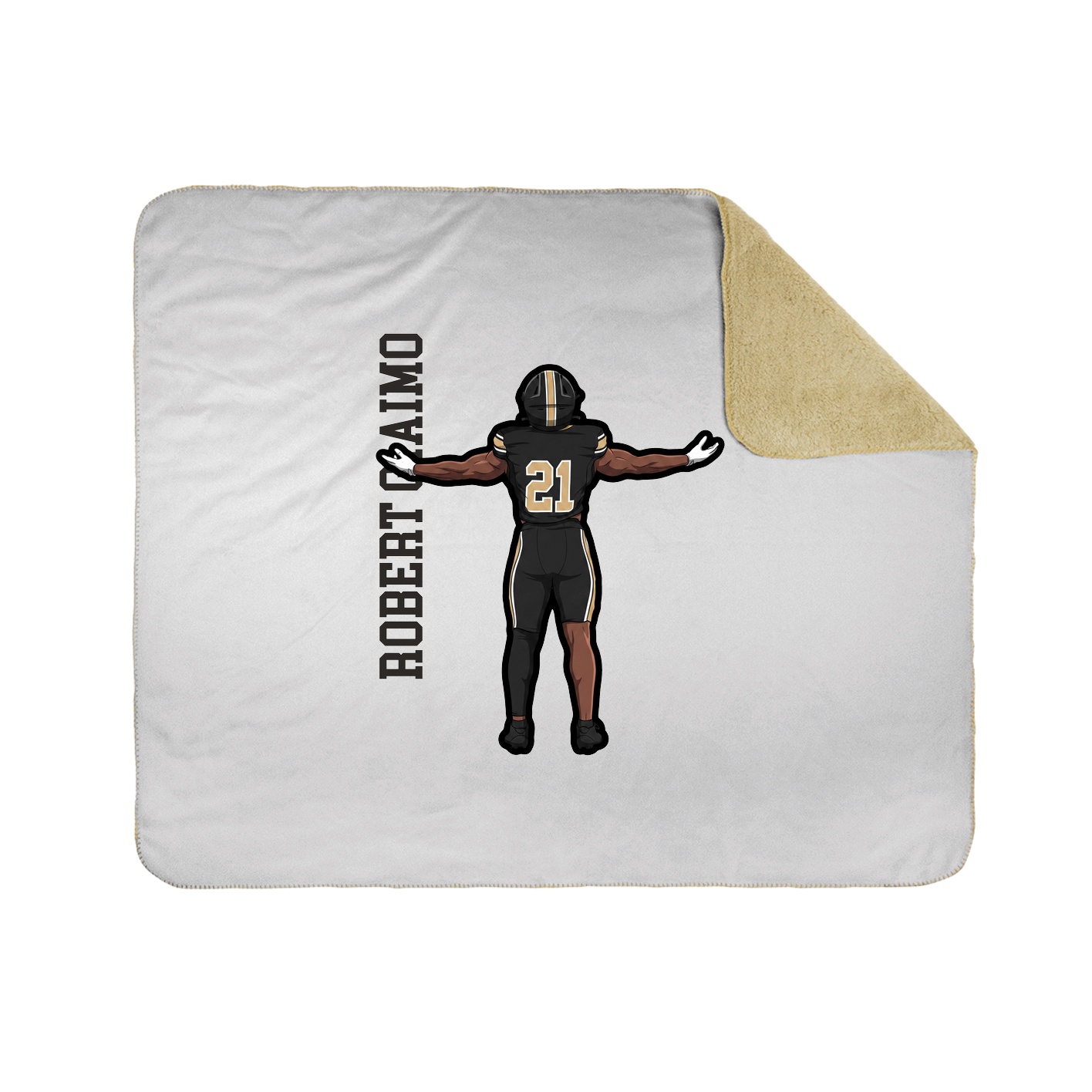 Throw Blanket — Name Vertical in White