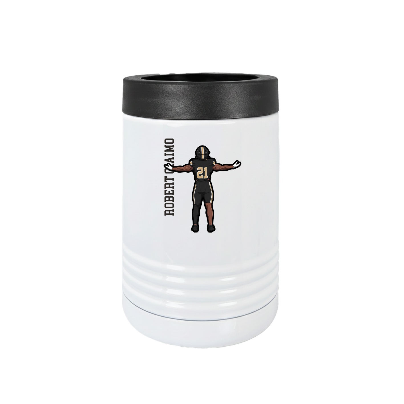 Beverage Holder — Name Vertical in White