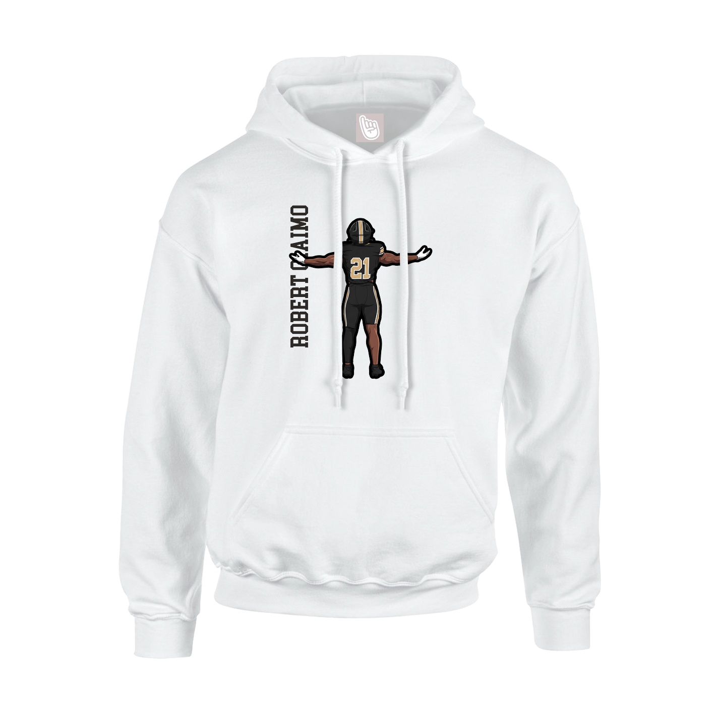 Hoodie — Name Vertical in White