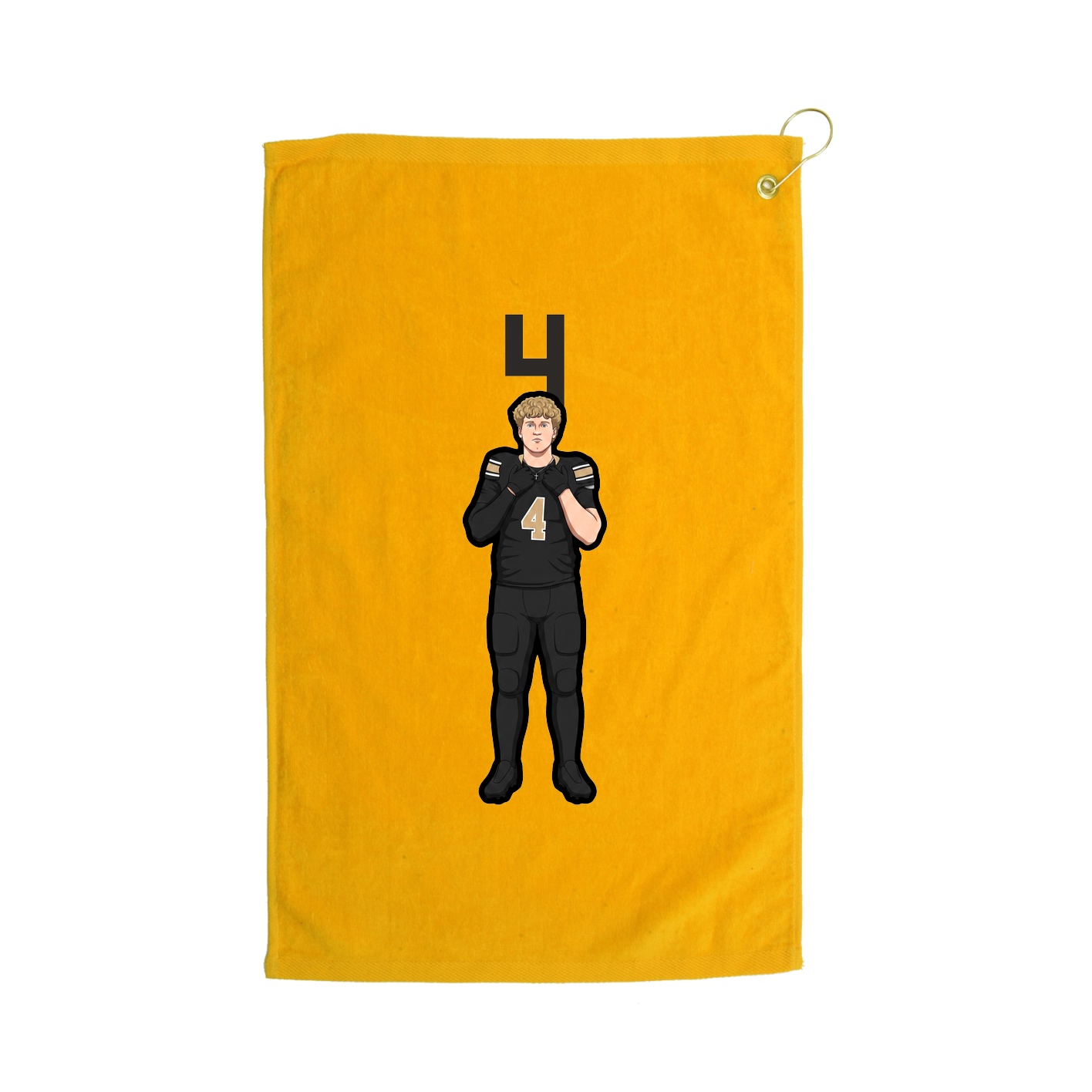 Golf Towel — Number Top in Gold