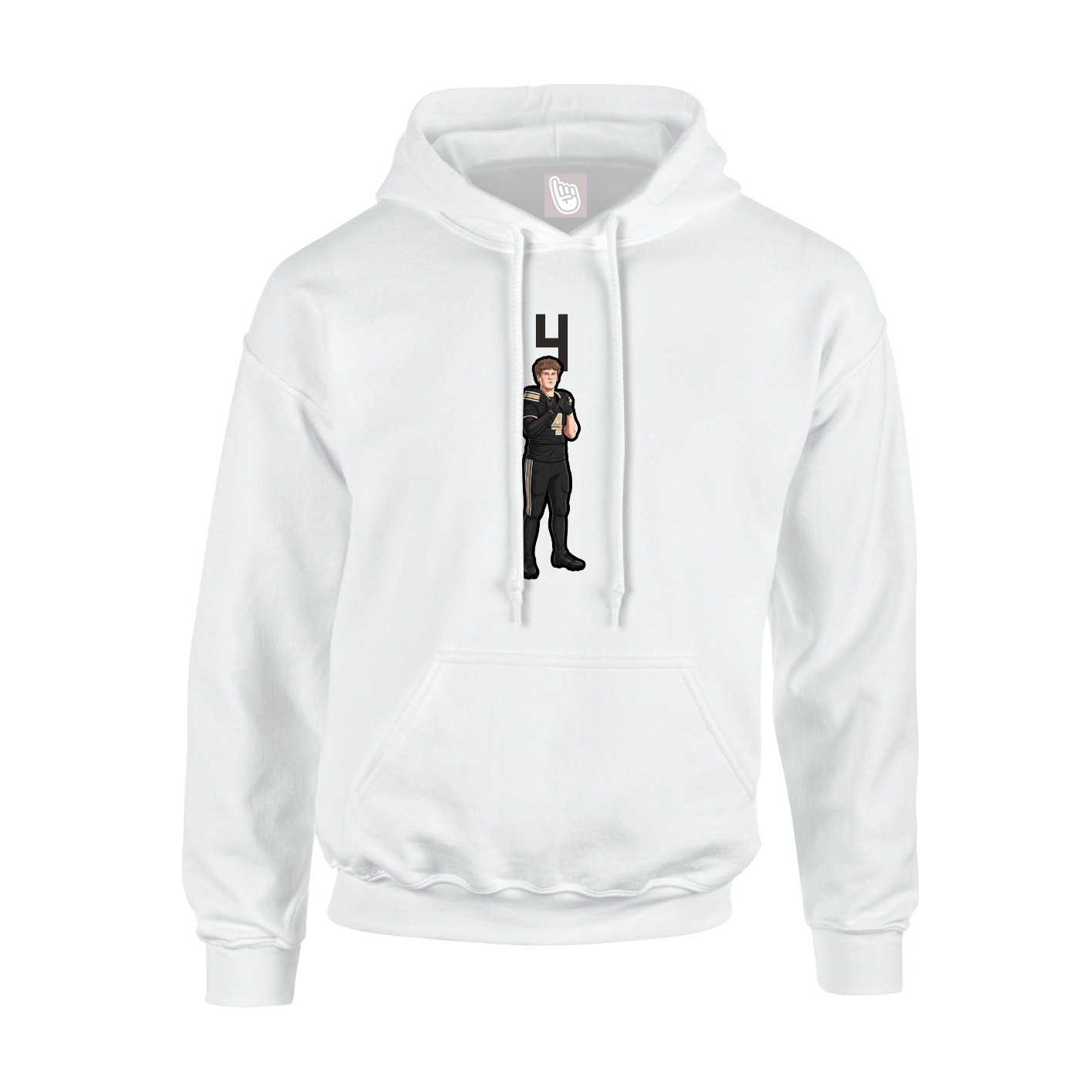 Hoodie — Number Top in White