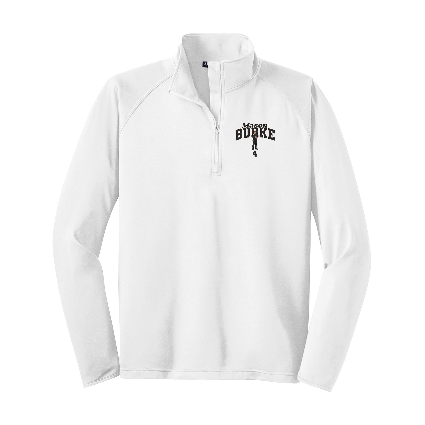 Q-Zip Pullover — Signature Arch in White