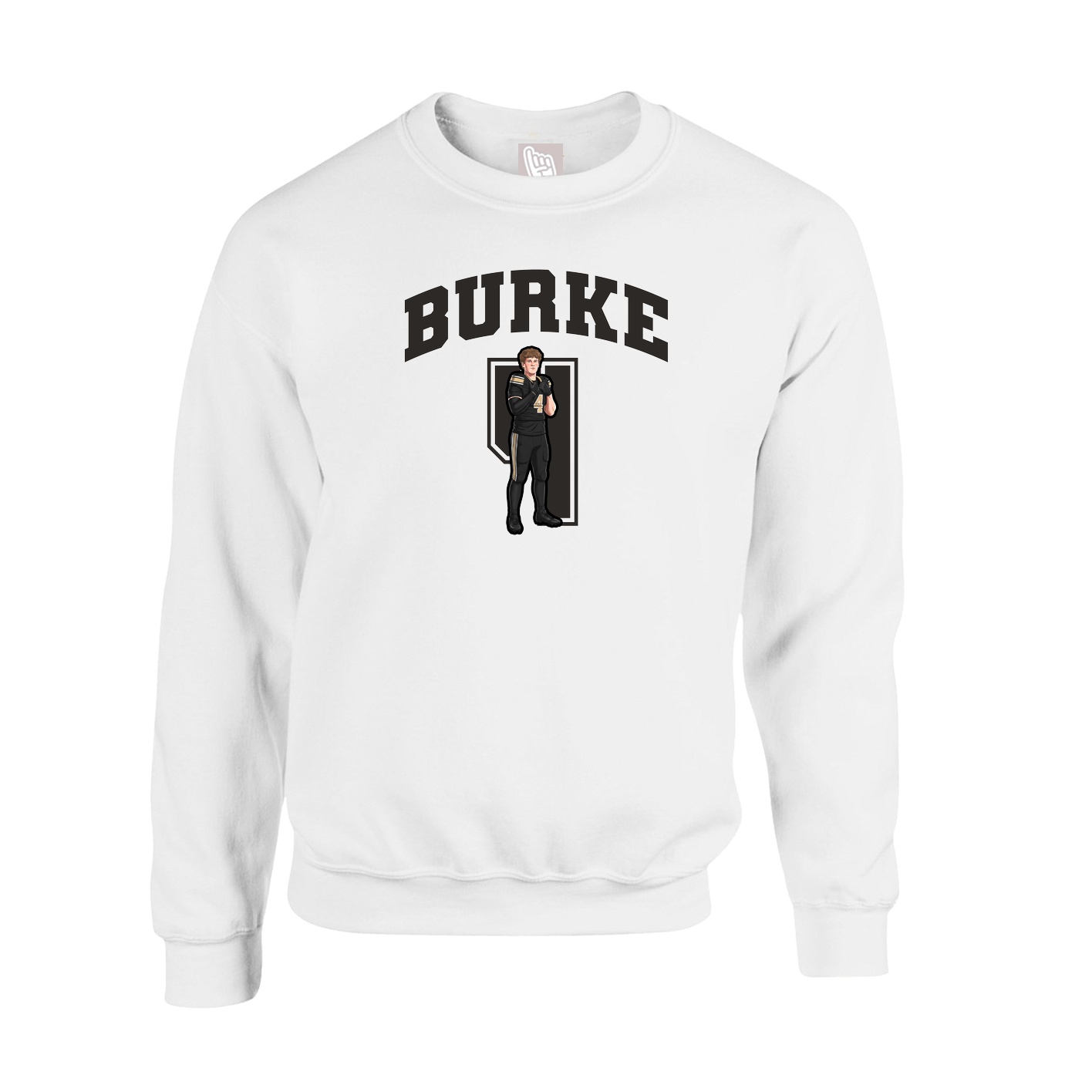 Fleece Crew — Number in White