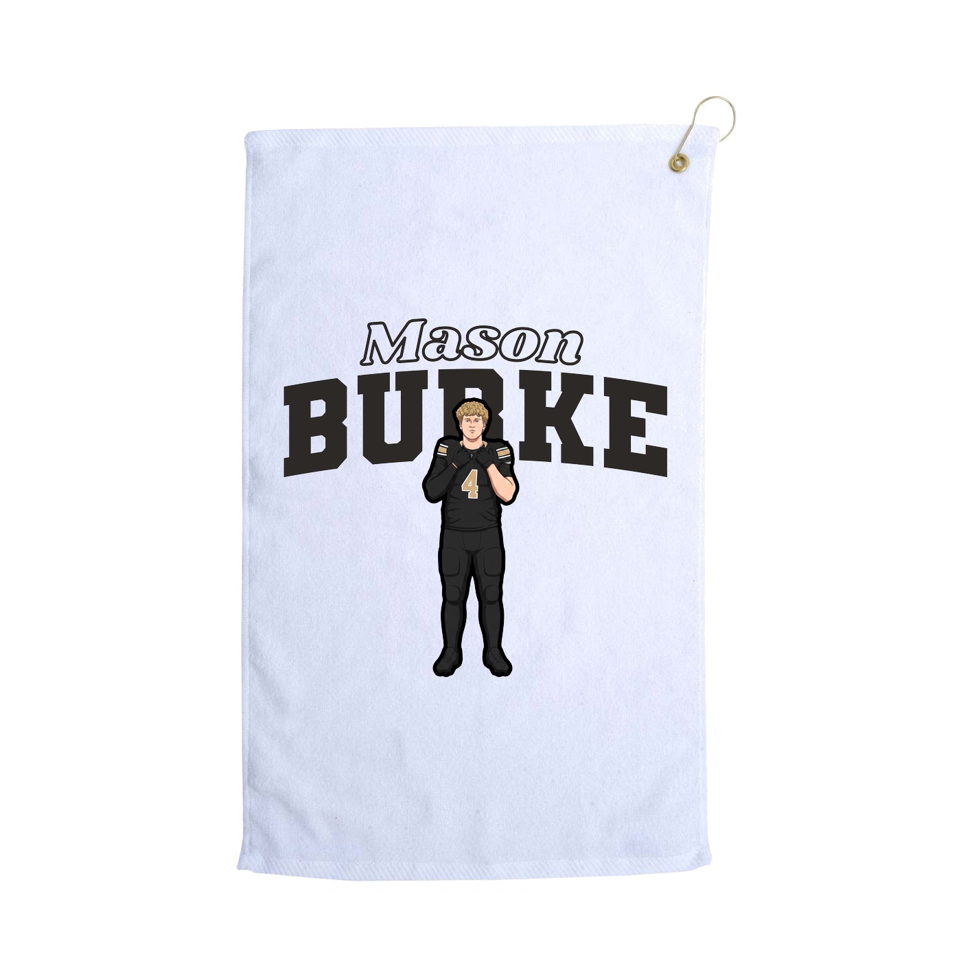 Golf Towel — Name Arch in White