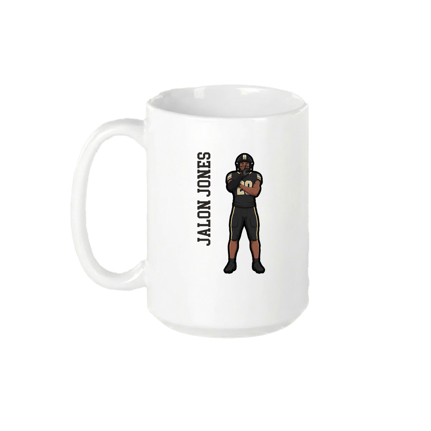 15oz Coffee Mug — Name Vertical in White