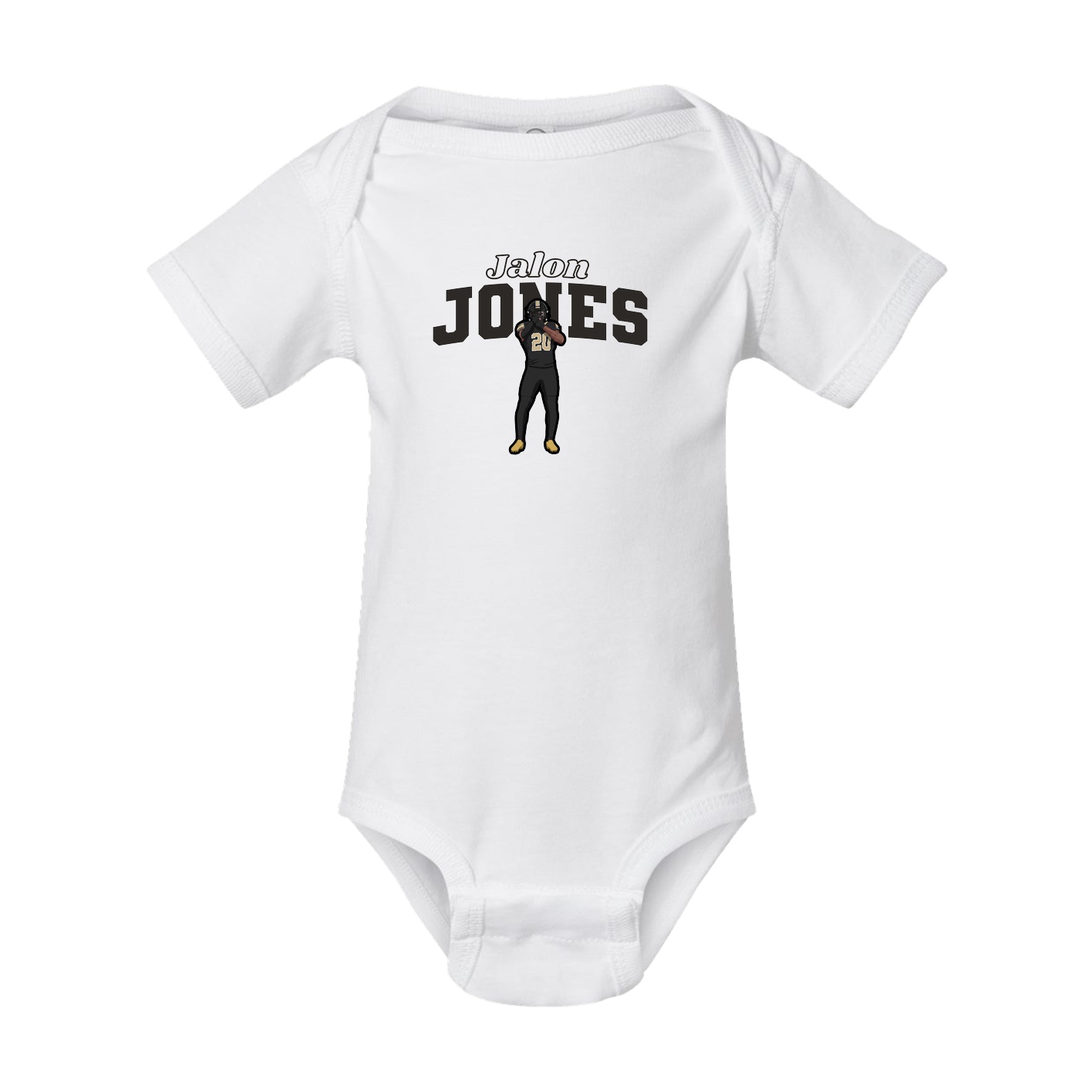 Baby Onesie — Name Arch in White