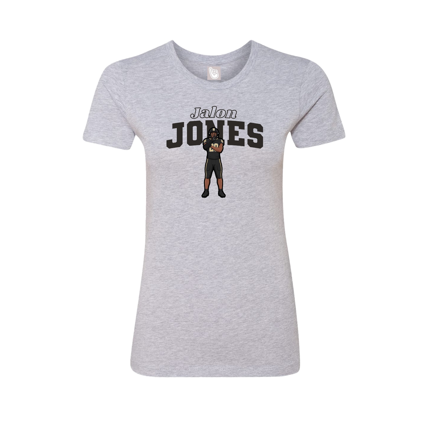 Fitted Women's Tee — Name Arch in Grey