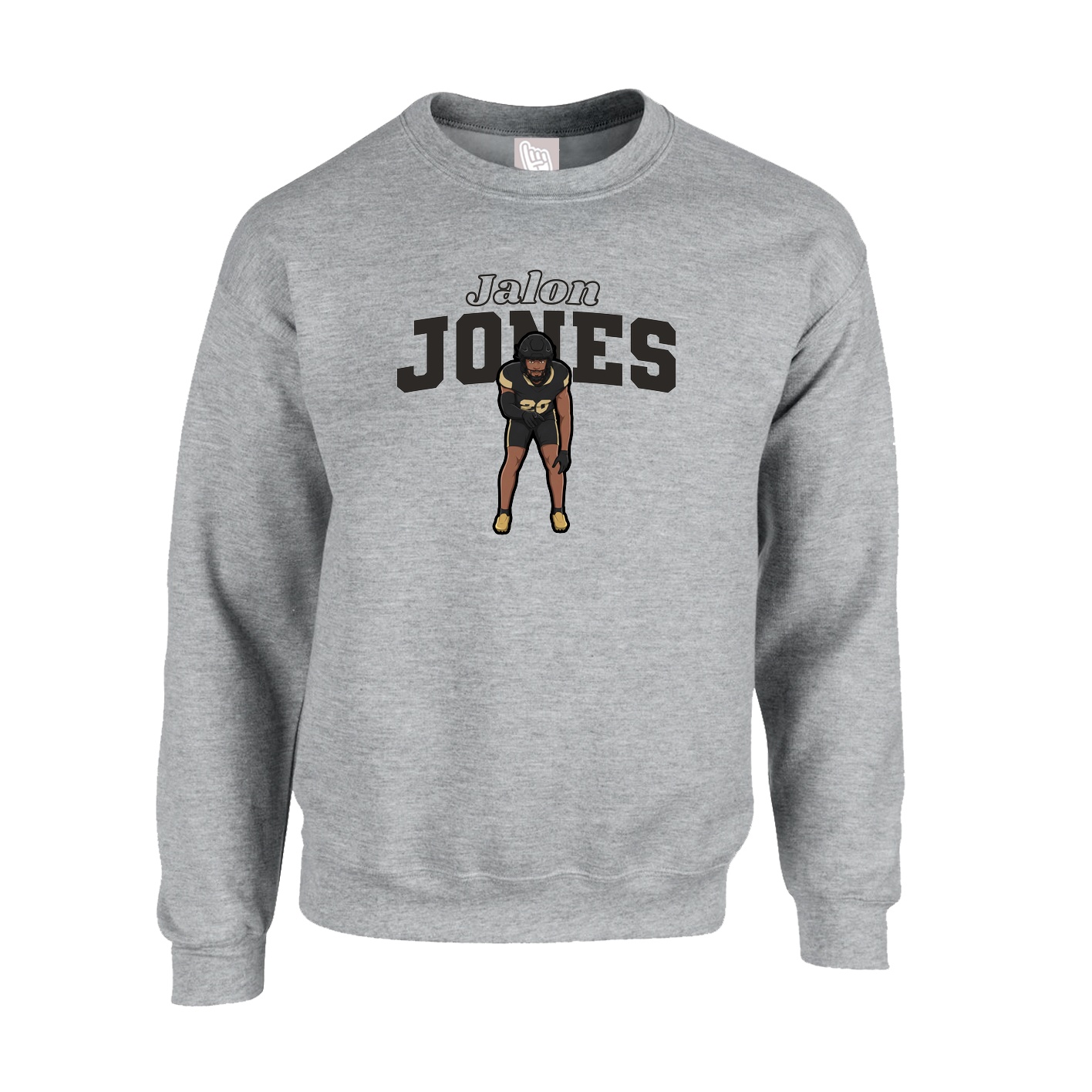 Fleece Crew — Name Arch in Grey