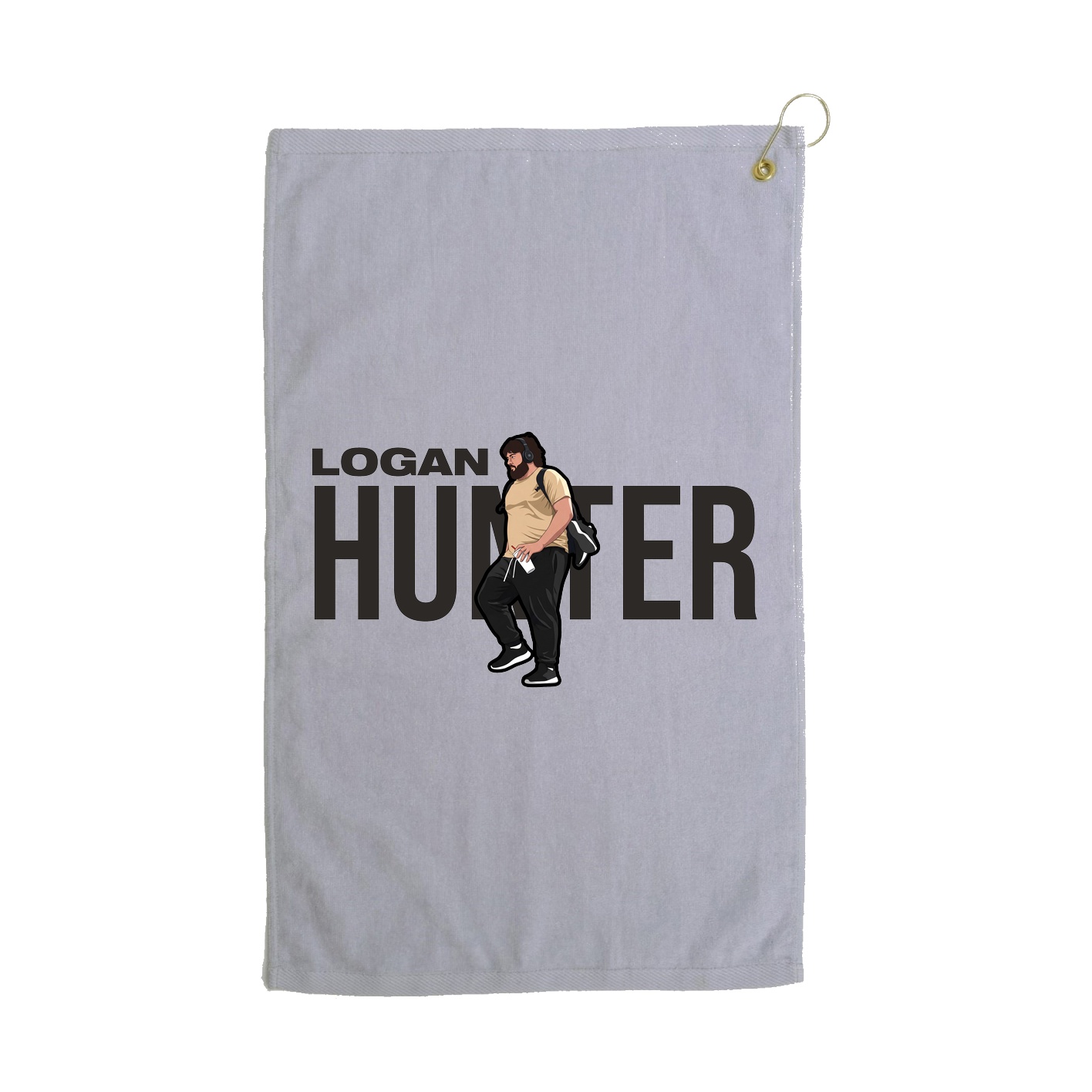 Golf Towel — Player Name in Grey