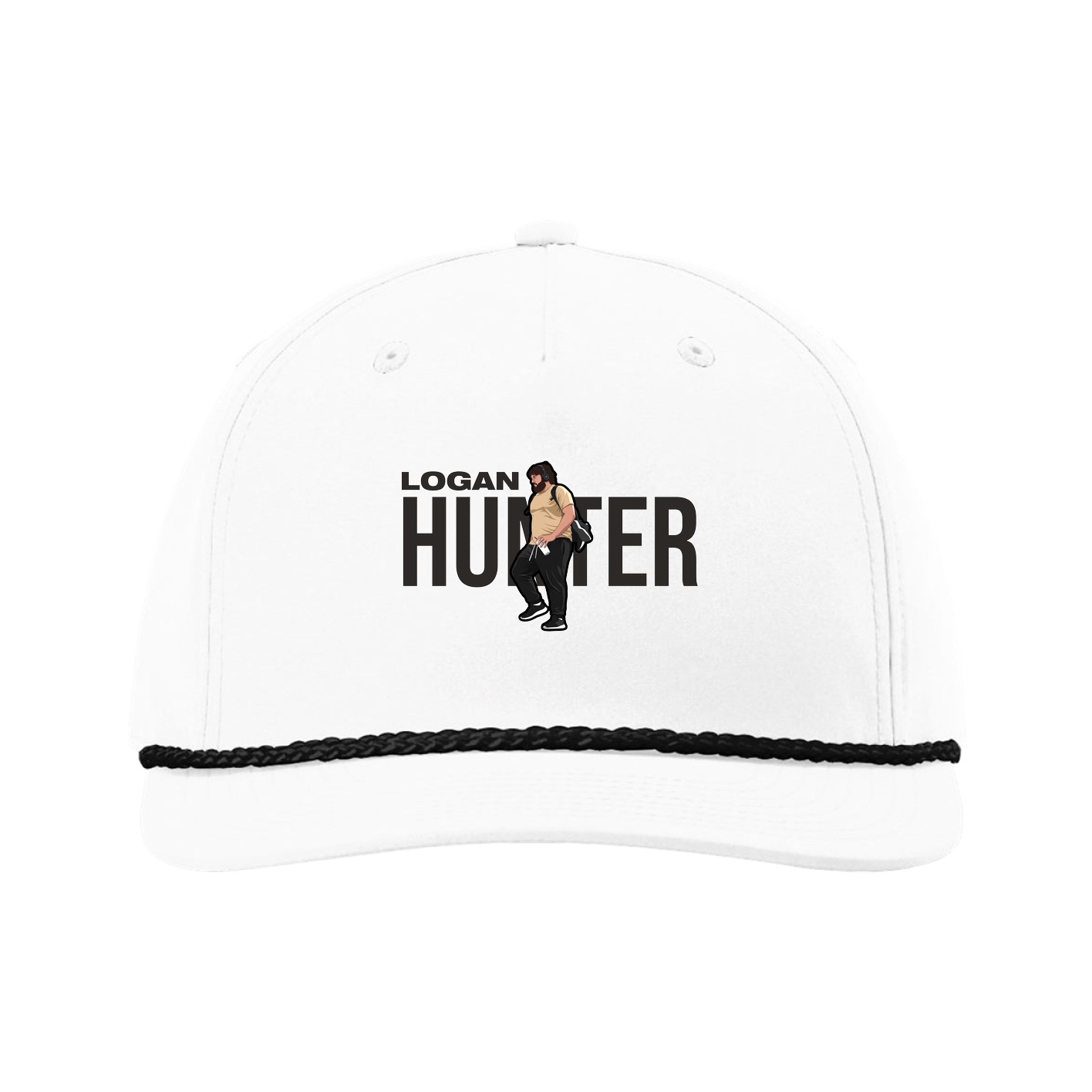 Five-Panel Classic Rope Cap — Player Name in White