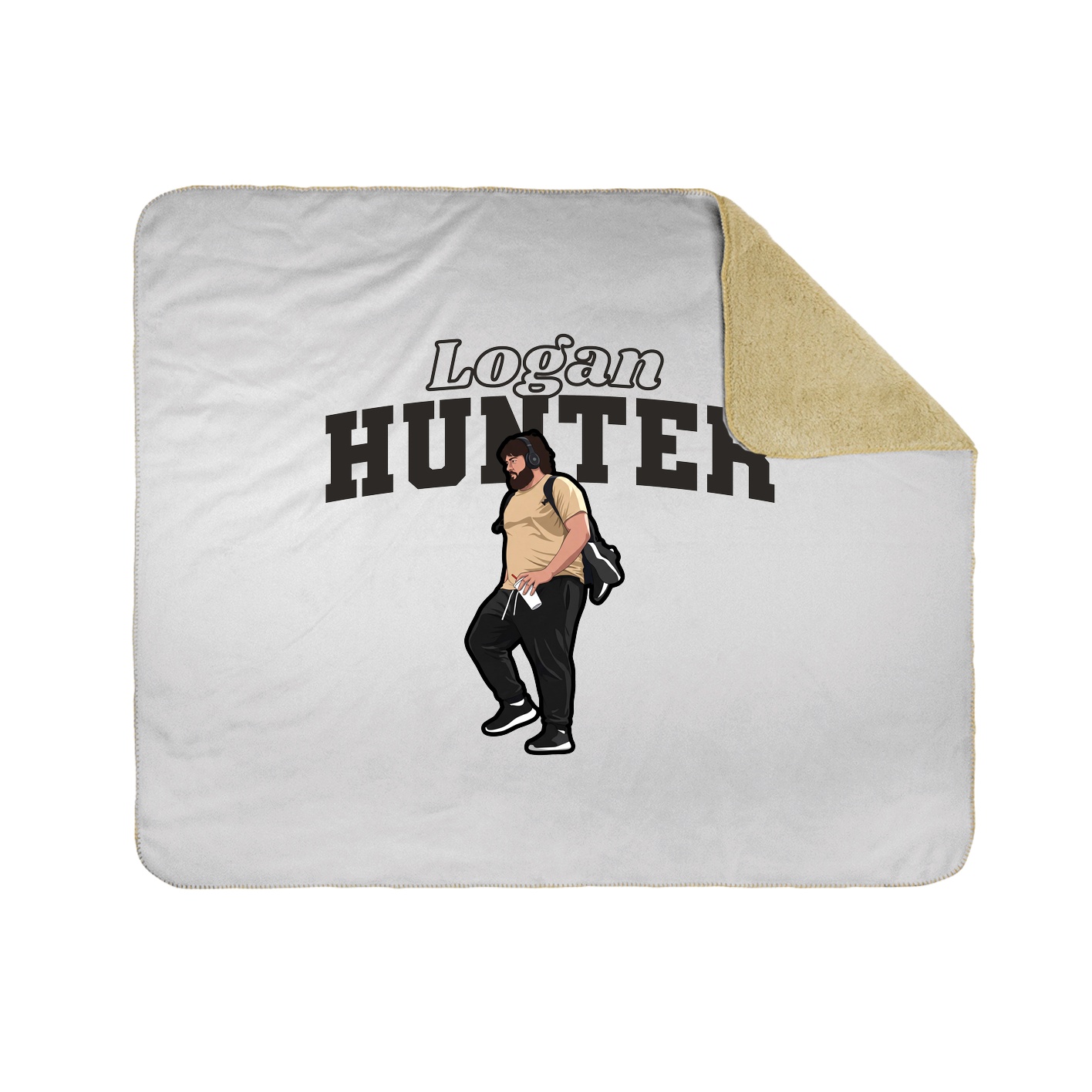 Throw Blanket — Name Arch in White