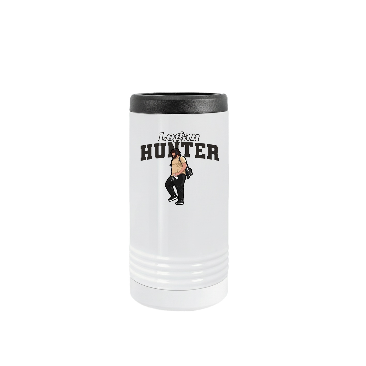 Slim Beverage Holder — Name Arch in White