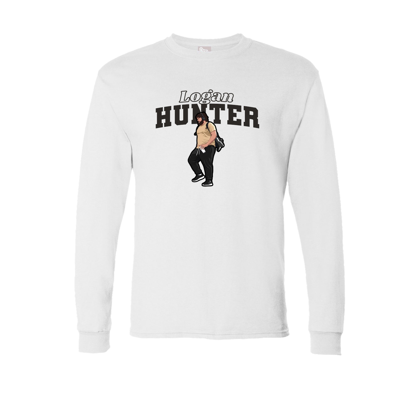 Long Sleeve Tee — Name Arch in White