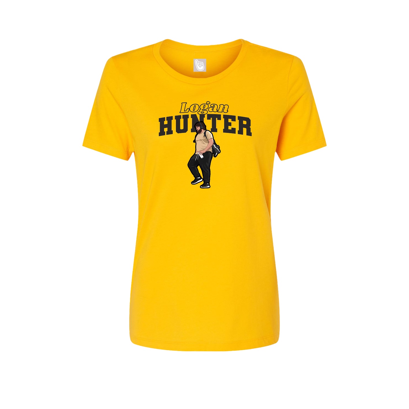 Fitted Women's Tee — Name Arch in Gold
