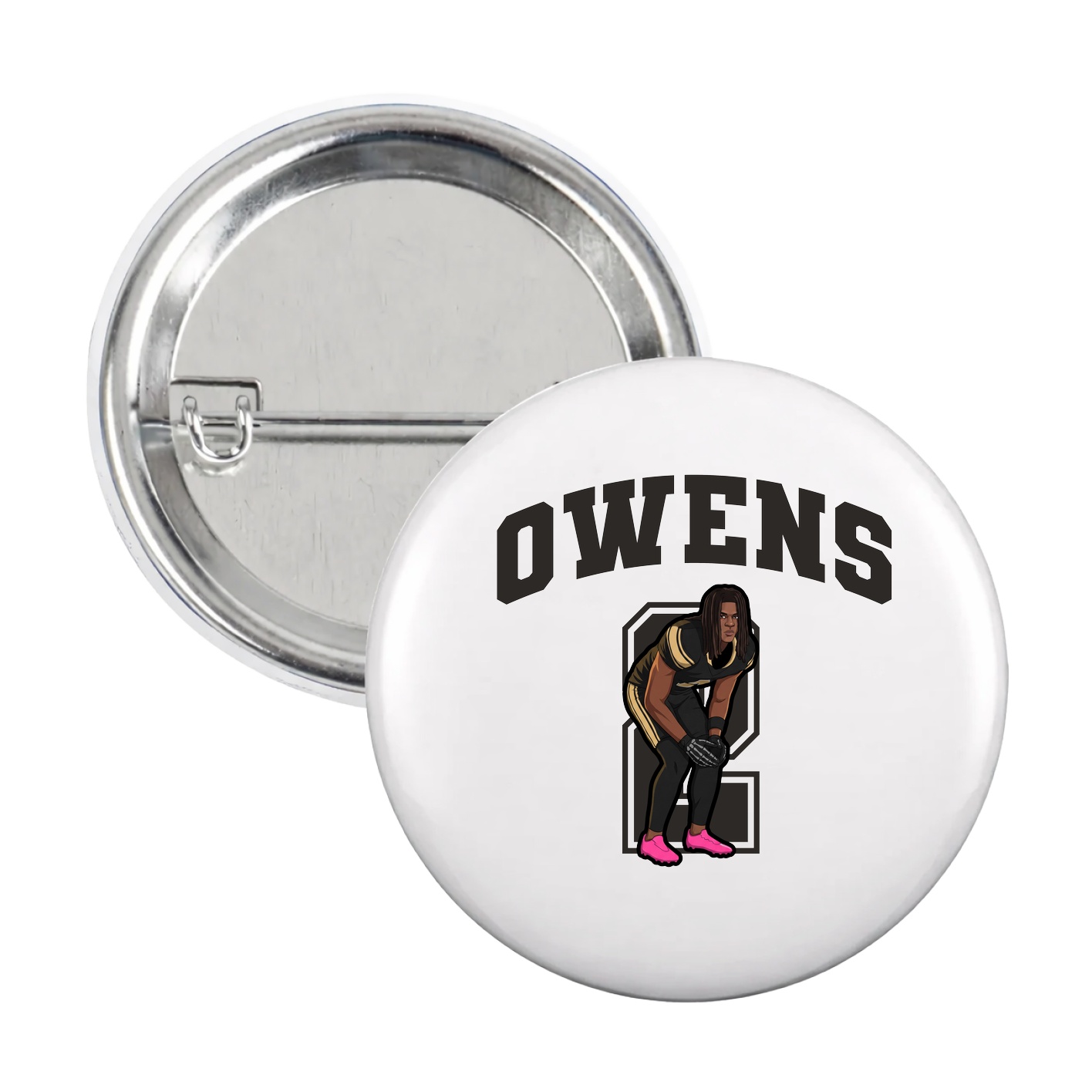 Game Day Button — Number in White
