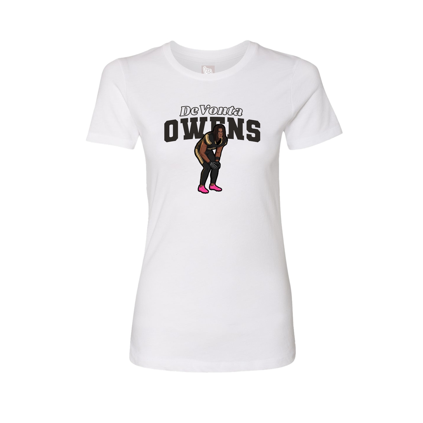 Fitted Women's Tee — Name Arch in White