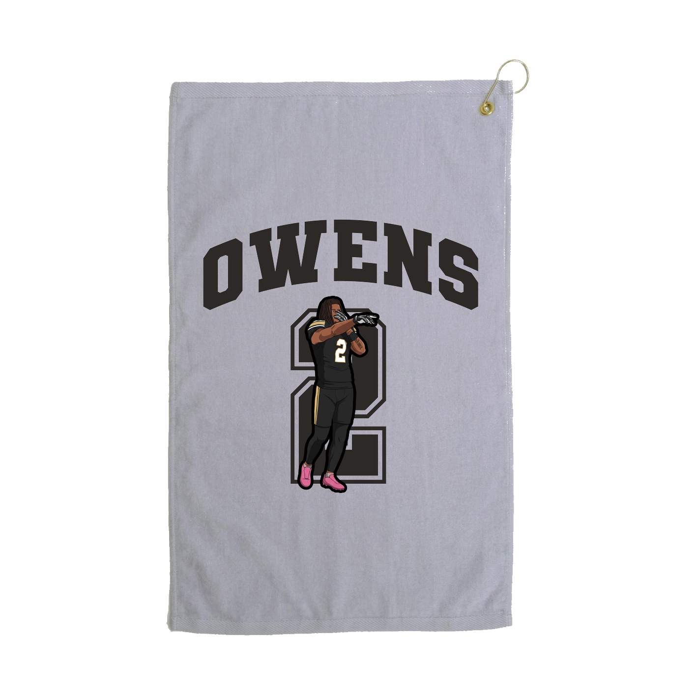 Golf Towel — Number in Grey