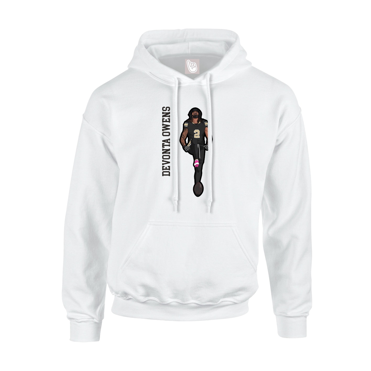 Hoodie — Name Vertical in White