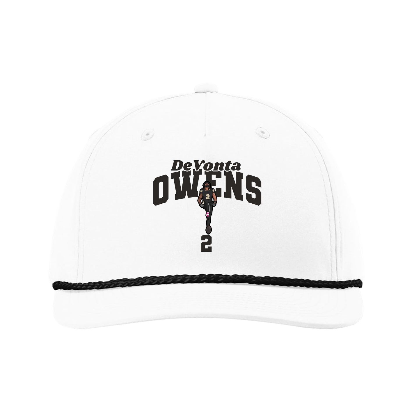 Five-Panel Classic Rope Cap — Signature Arch in White