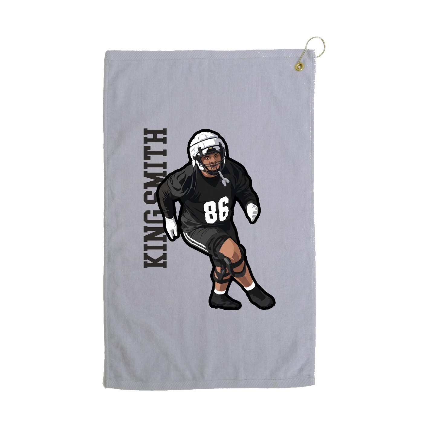 Golf Towel — Name Vertical in Grey