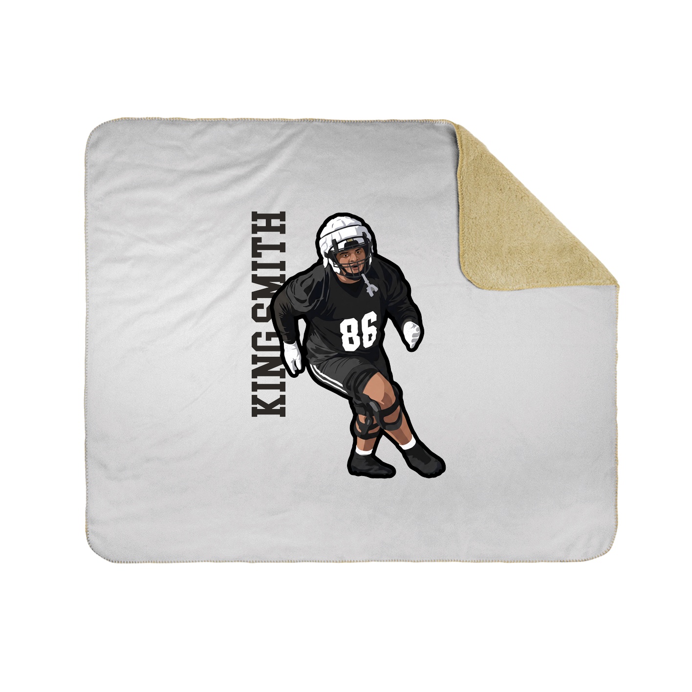 Throw Blanket — Name Vertical in White
