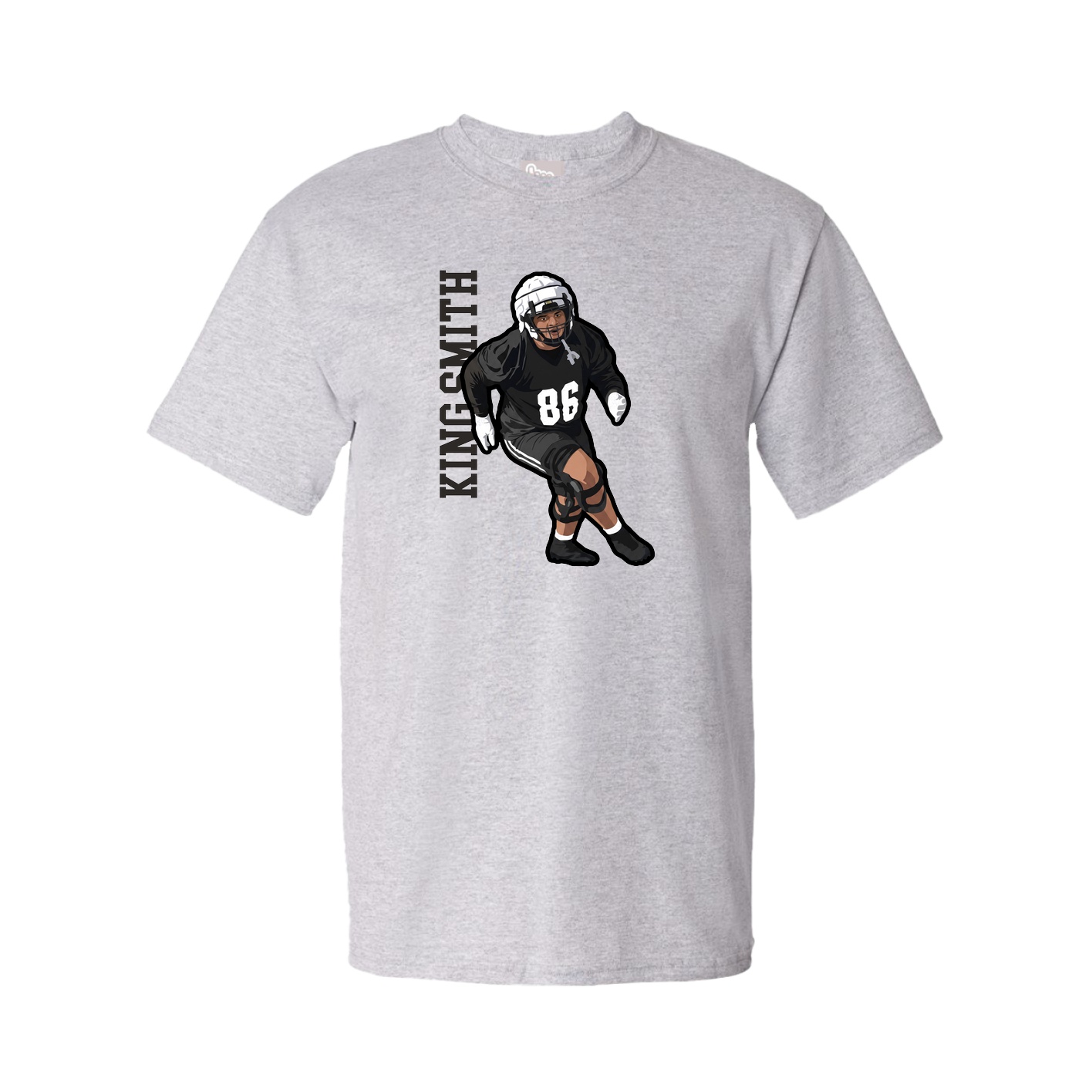 Tee — Name Vertical in Grey