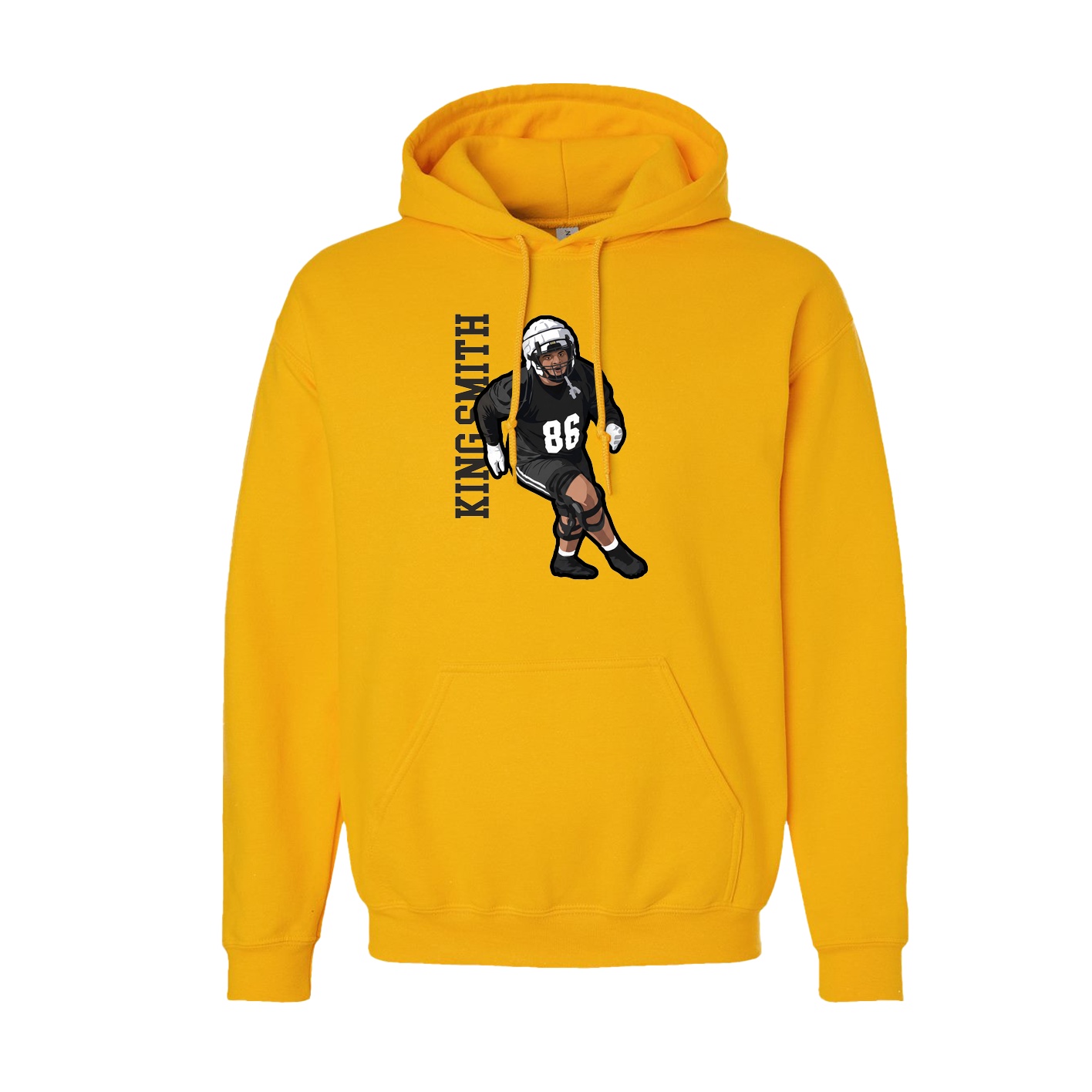 Hoodie — Name Vertical in Gold