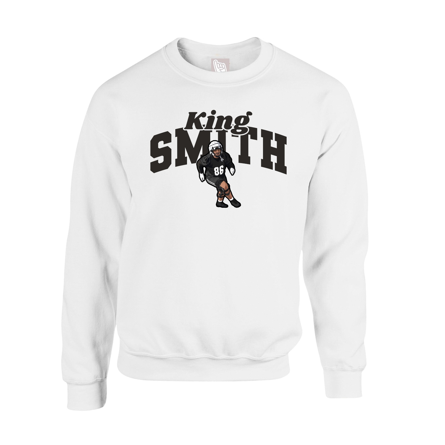 Fleece Crew — Signature Arch in White