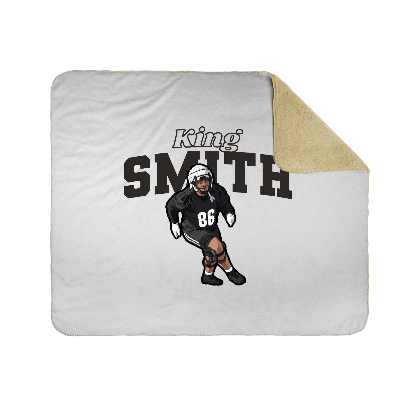 Throw Blanket — Name Arch in White