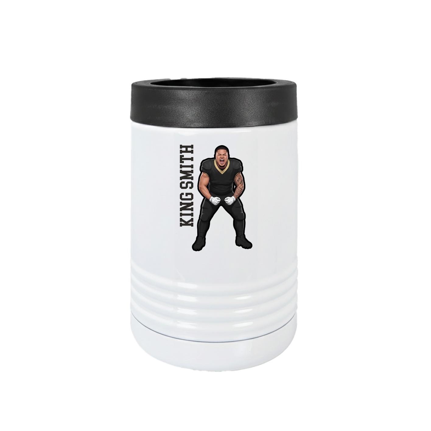 Beverage Holder — Name Vertical in White