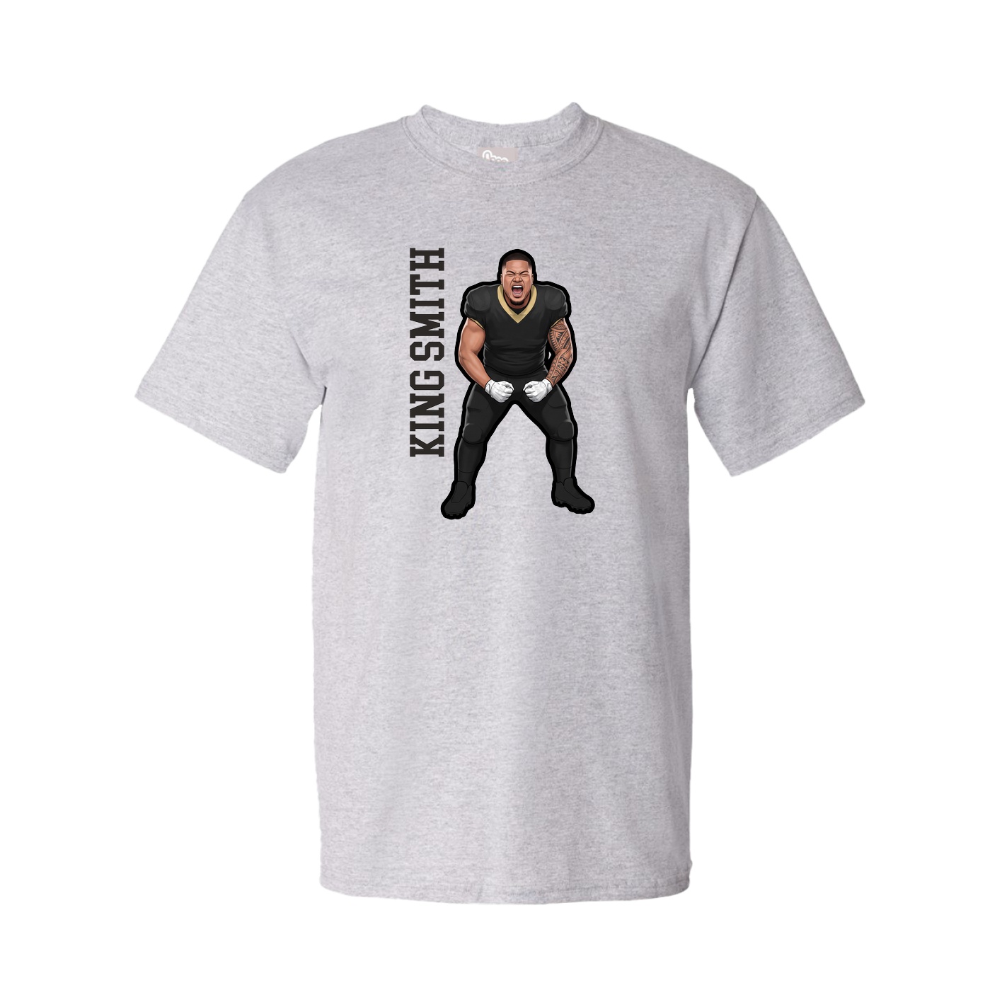 Tee — Name Vertical in Grey