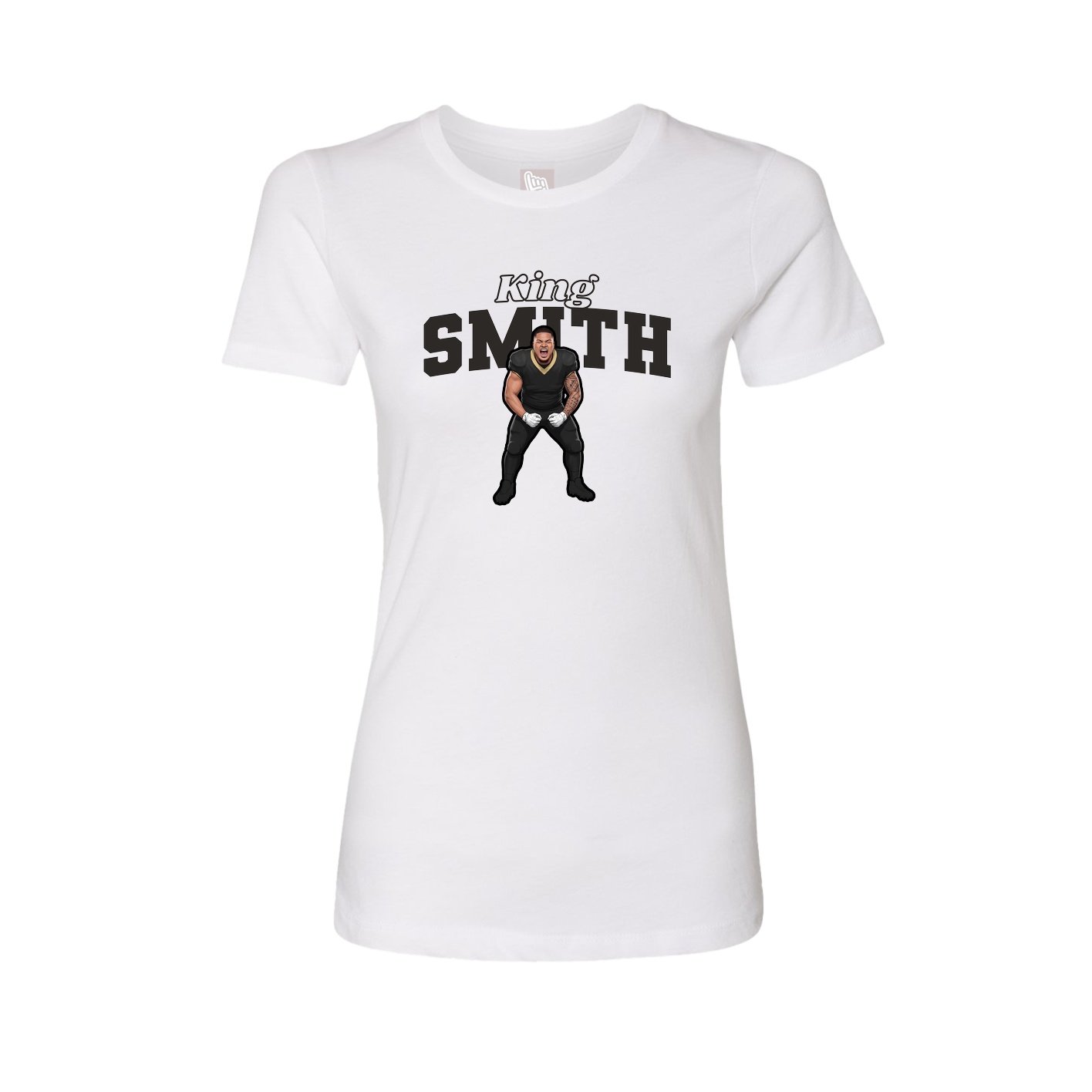 Fitted Women's Tee — Name Arch in White