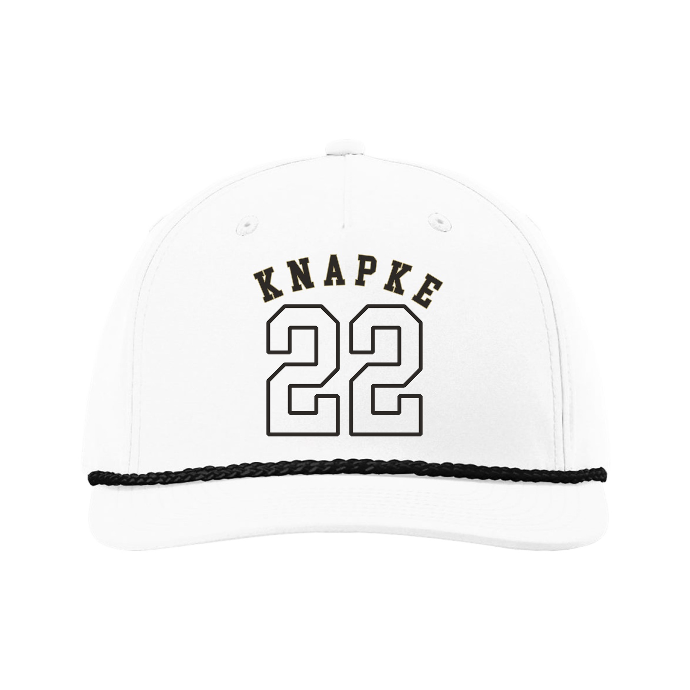 Five-Panel Classic Rope Cap — Shirsey Arch in White
