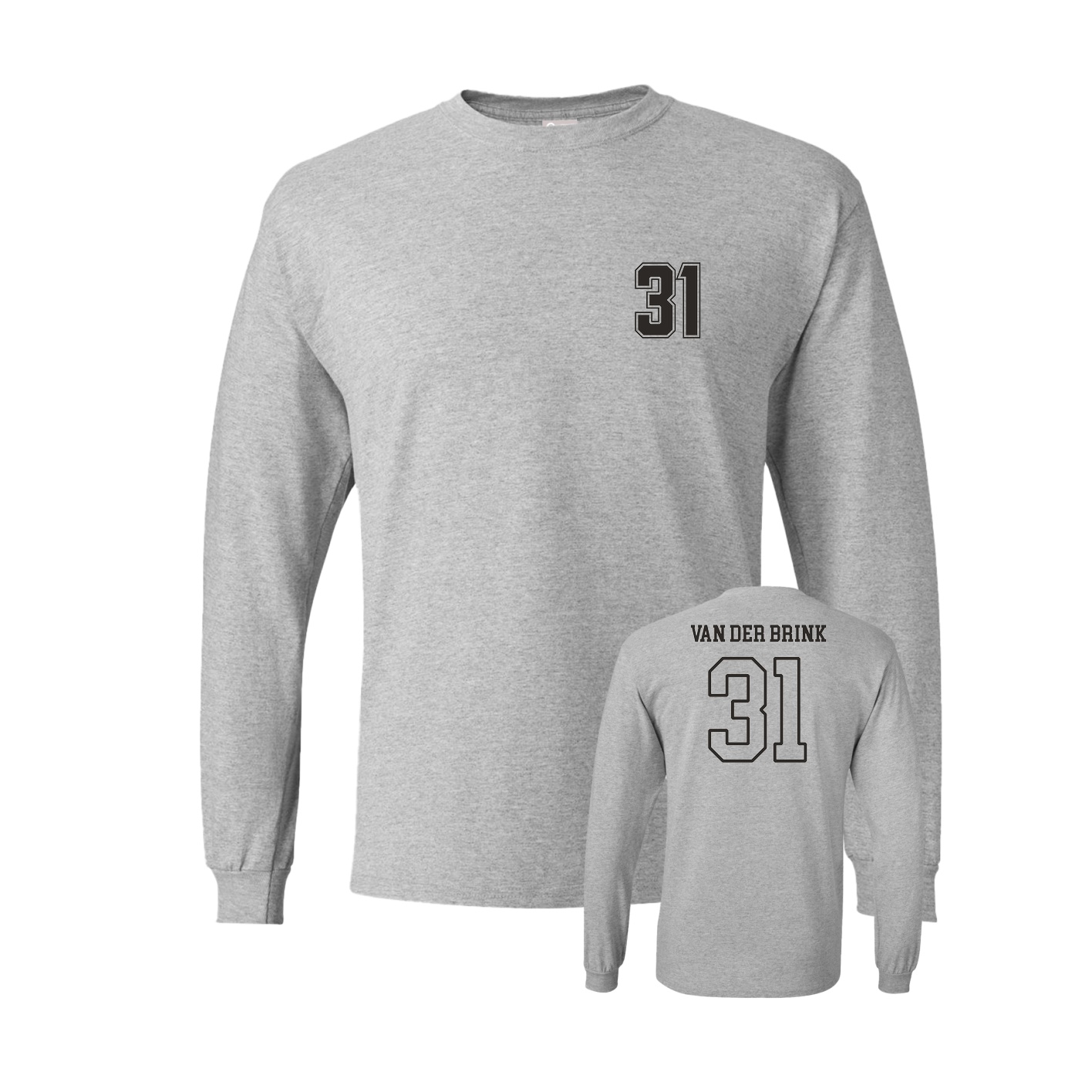 Long Sleeve Tee — Chest Back in Grey