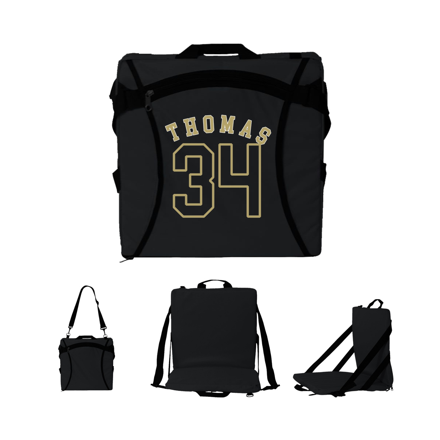Folding Stadium Seat — Shirsey Arch in Black