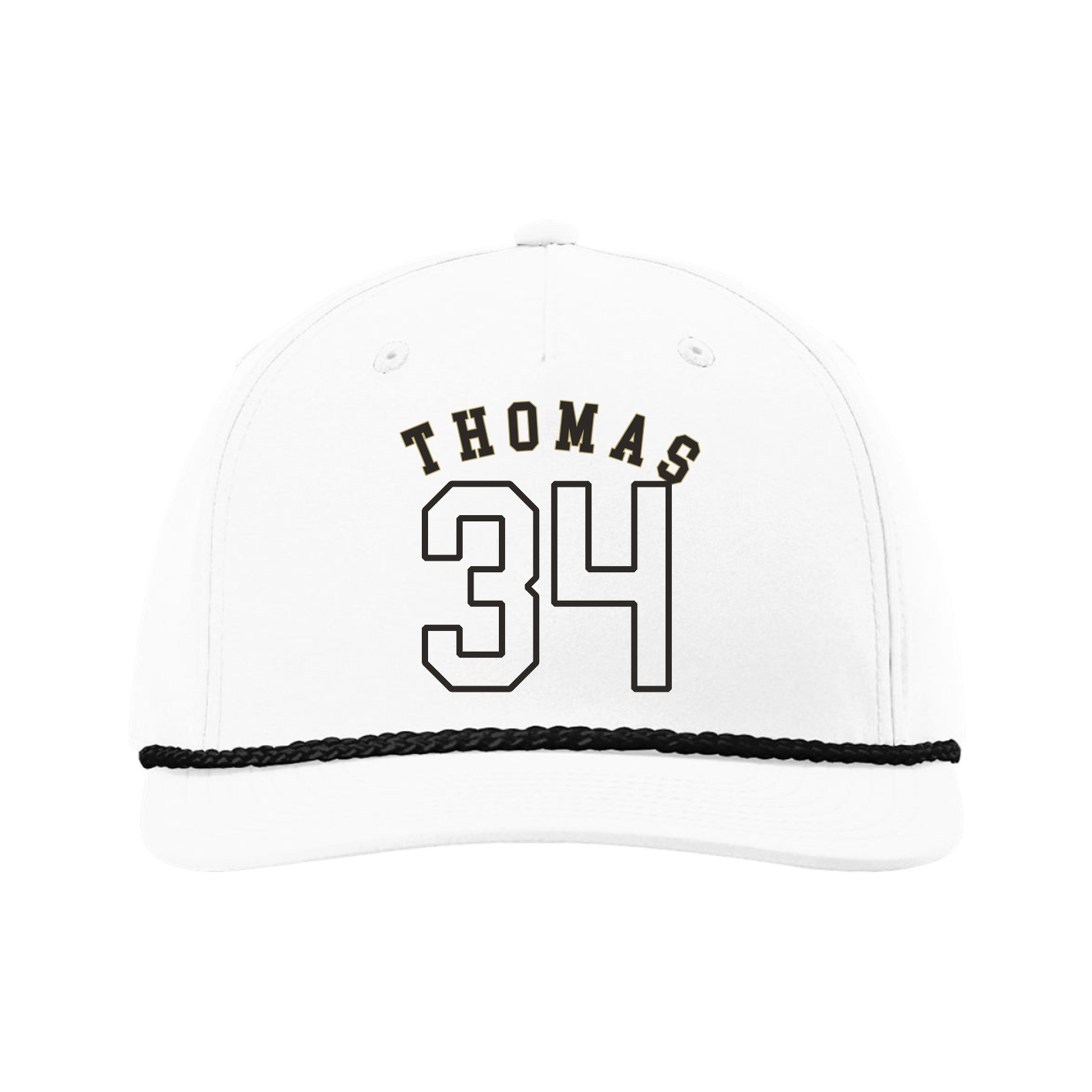 Five-Panel Classic Rope Cap — Shirsey Arch in White