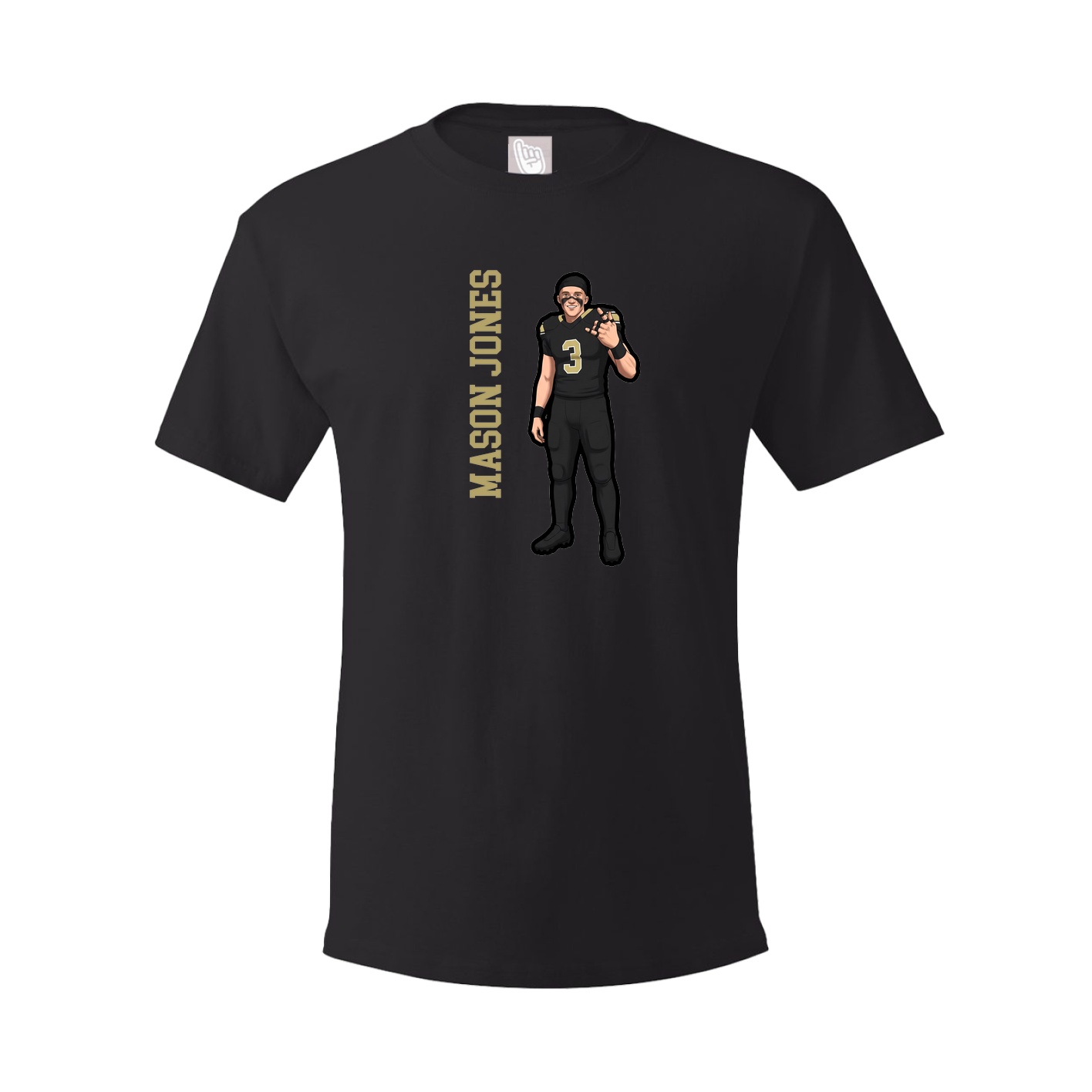 Youth Tee — Name Vertical in Black