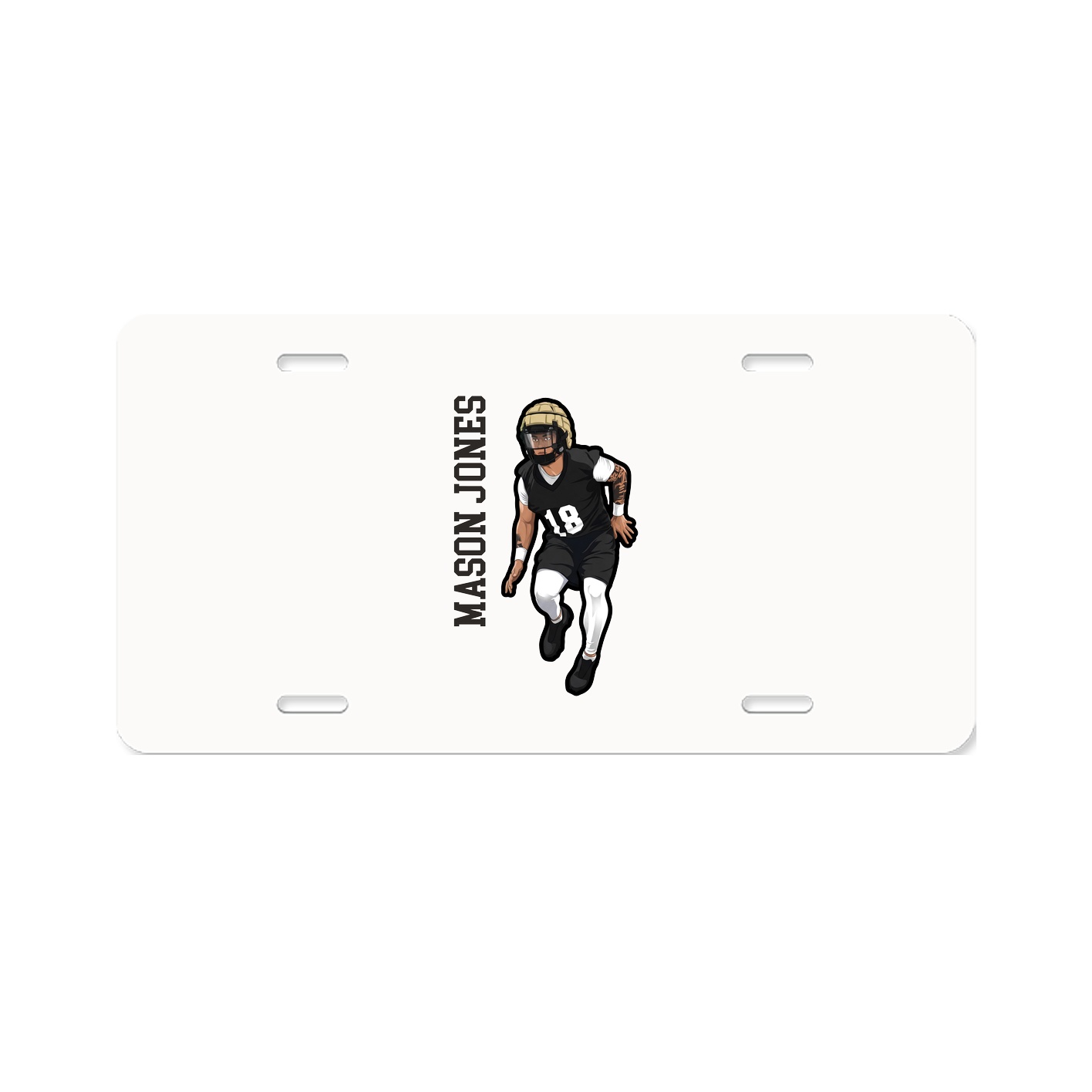 License Plate — Name Vertical in Classic