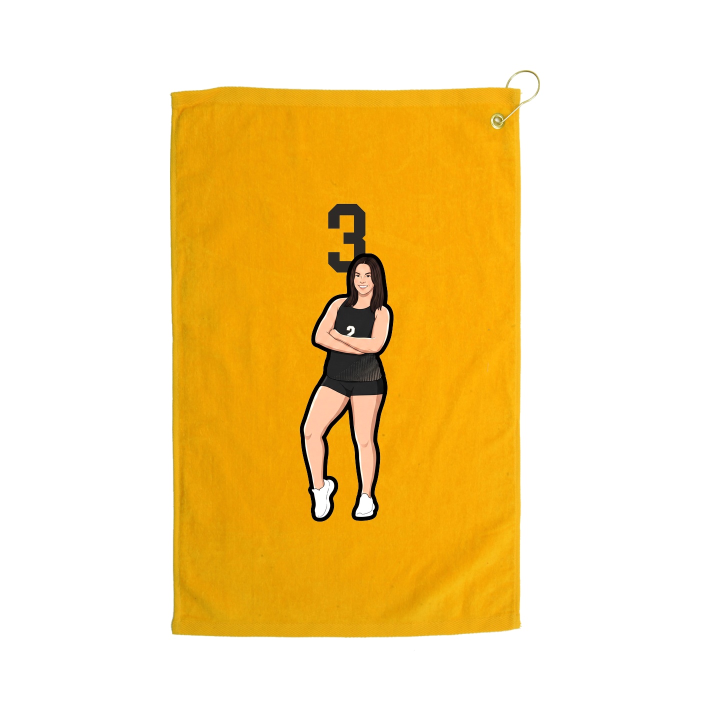 Golf Towel — Number Top in Gold