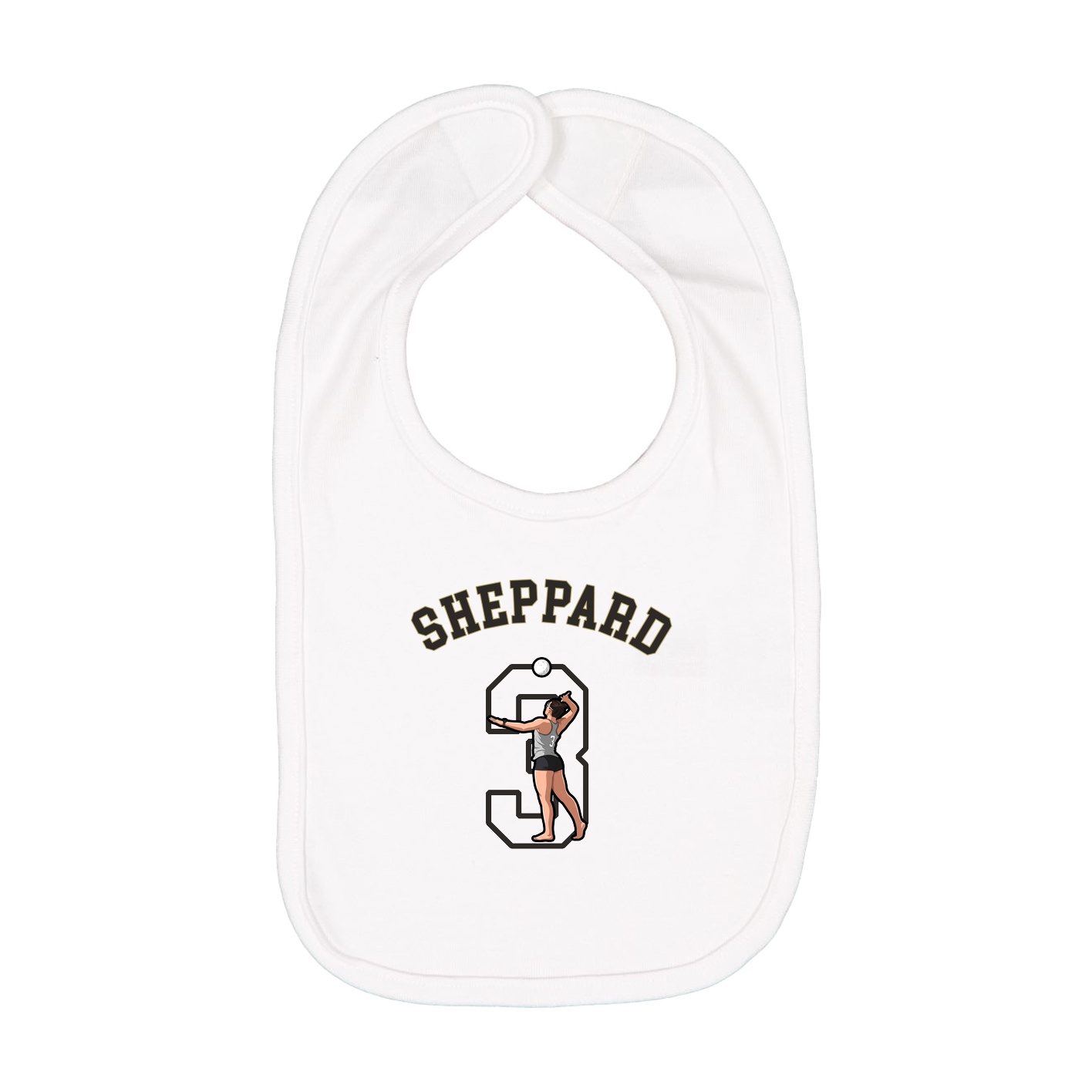 Infant Bib — Shirsey Arch in White