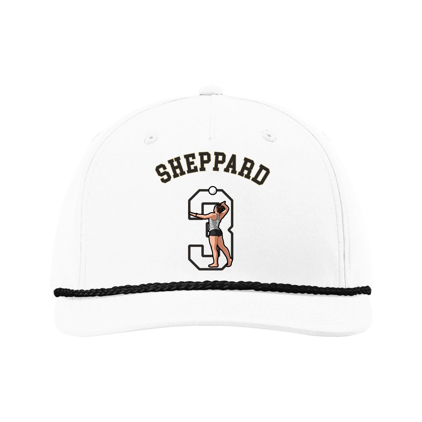 Five-Panel Classic Rope Cap — Shirsey Arch in White